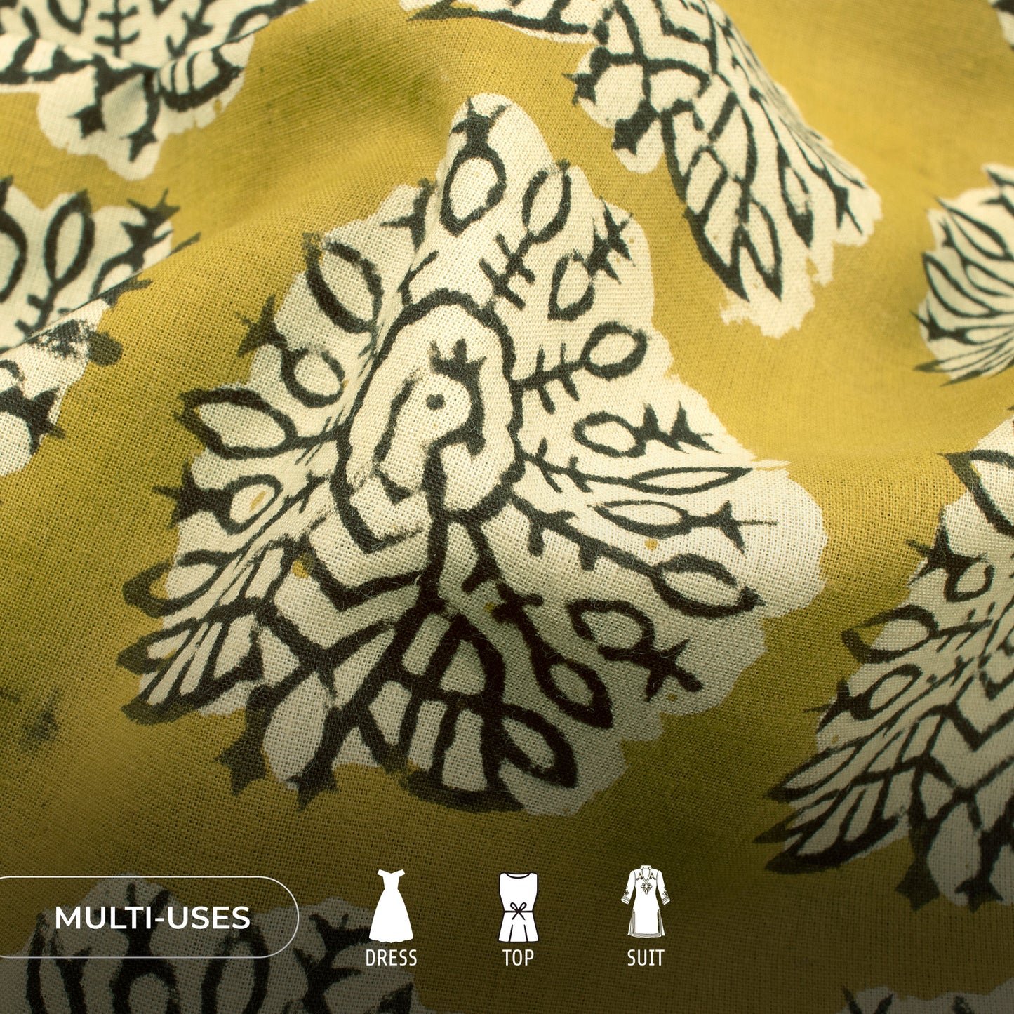 Peacock Bagru Handblock Pure Cotton Fabric