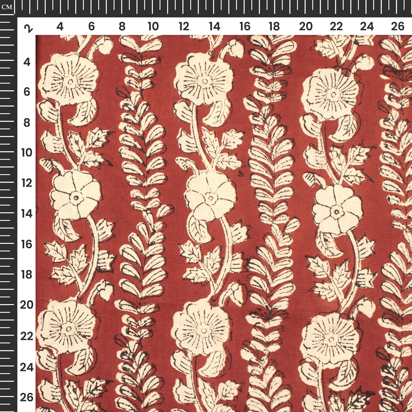 Floral Bagru Handblock Pure Cotton Fabric