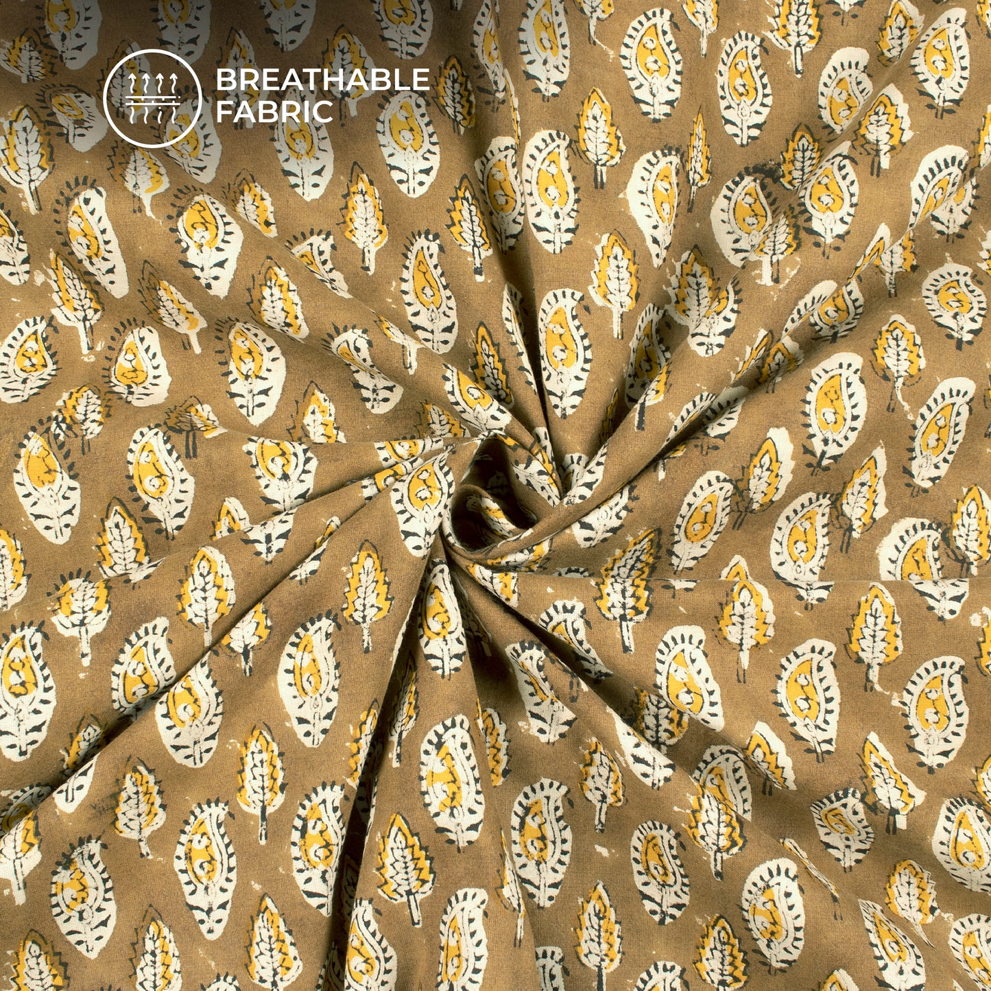 Paisley Bagru Handblock Pure Cotton Fabric
