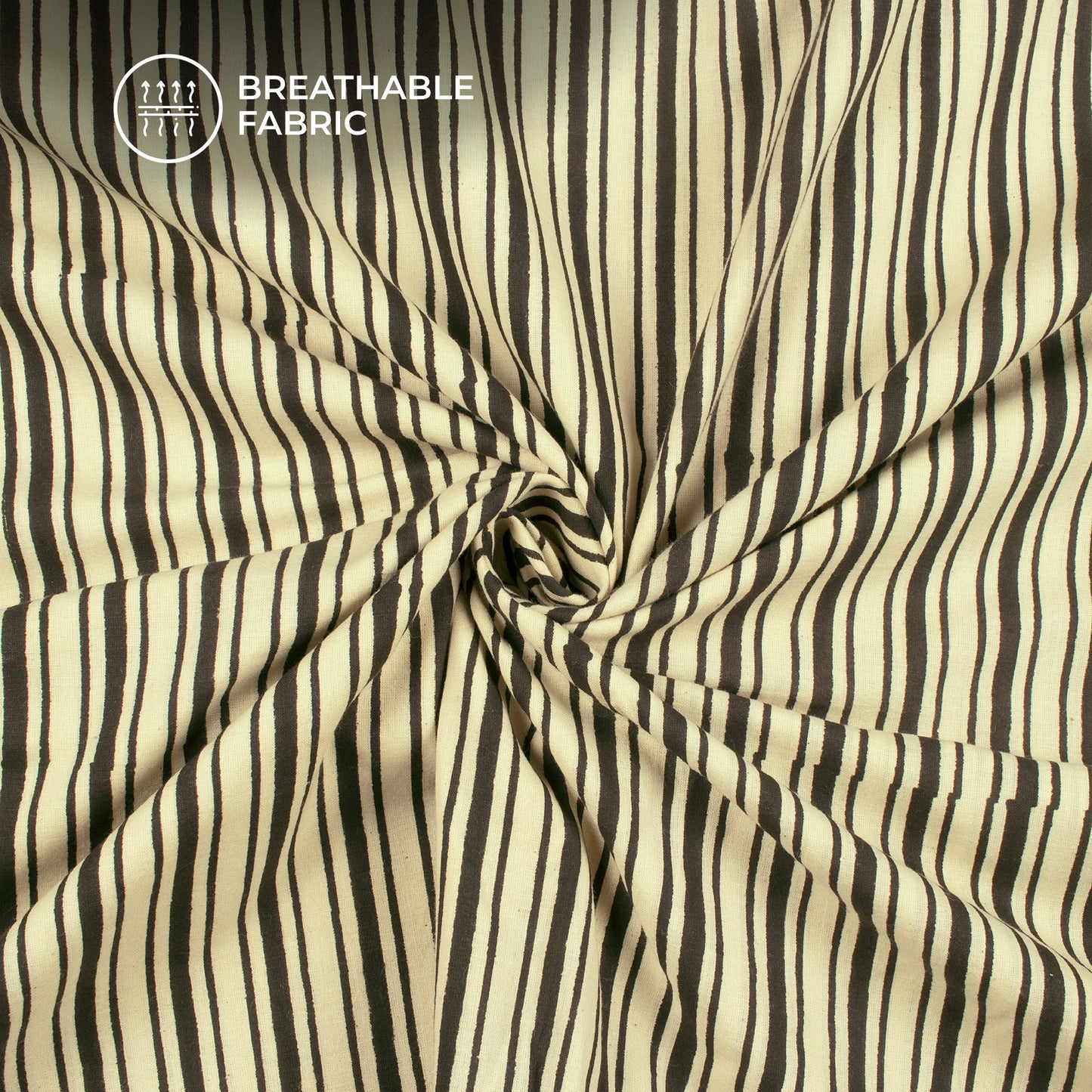 Stripes Bagru Handblock Pure Cotton Fabric
