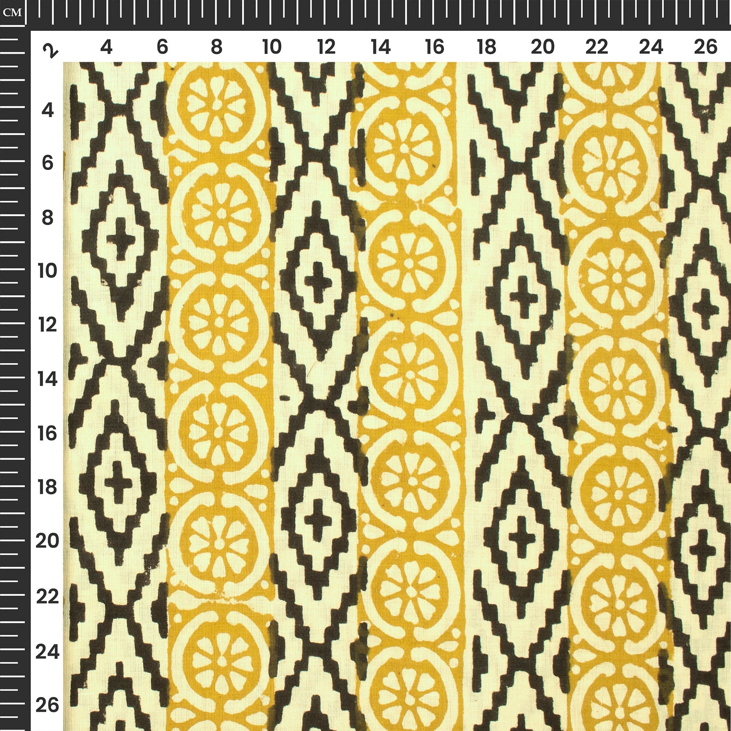 Geometrical Bagru Handblock Pure Cotton Fabric