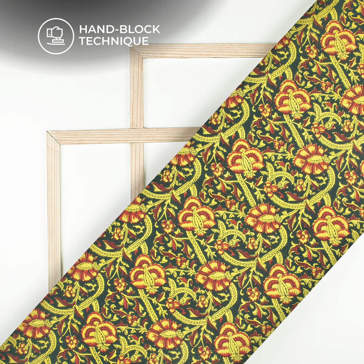Floral Bagru Handblock Pure Cotton Fabric