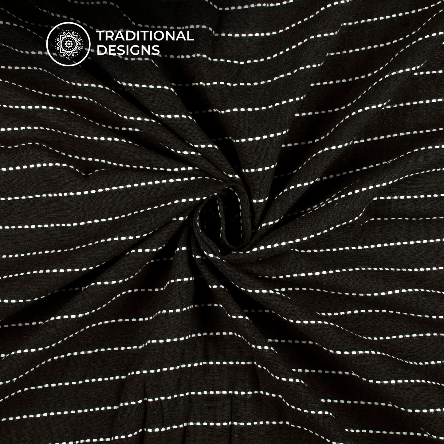 Black And White Stripes Dobby Handloom Cotton Fabric