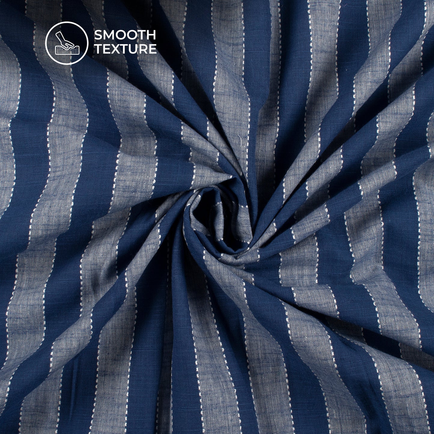 Exclusive Ribbed Dobby Stripes Pure Handloom Cotton Slub Fabric