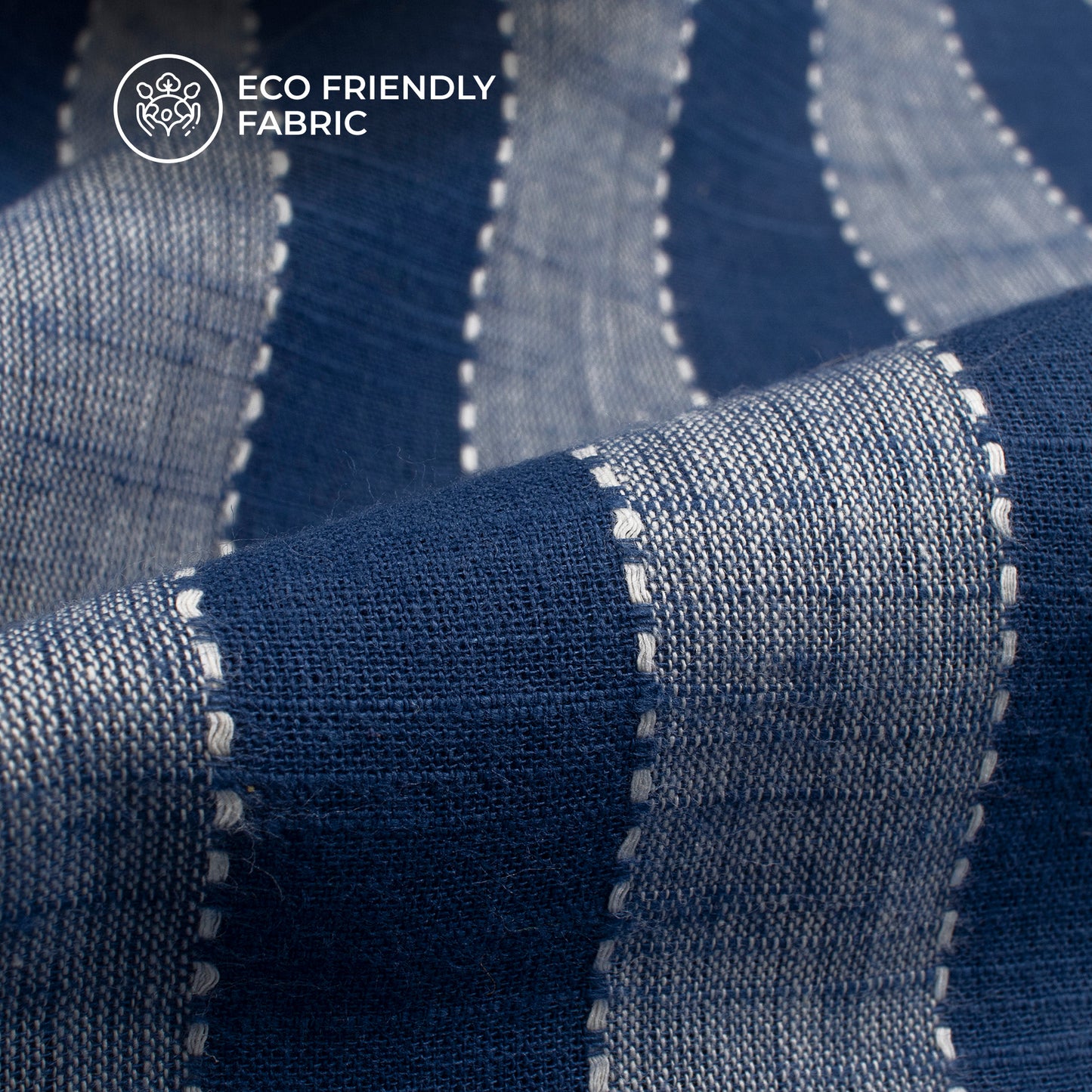 Exclusive Ribbed Dobby Stripes Pure Handloom Cotton Slub Fabric