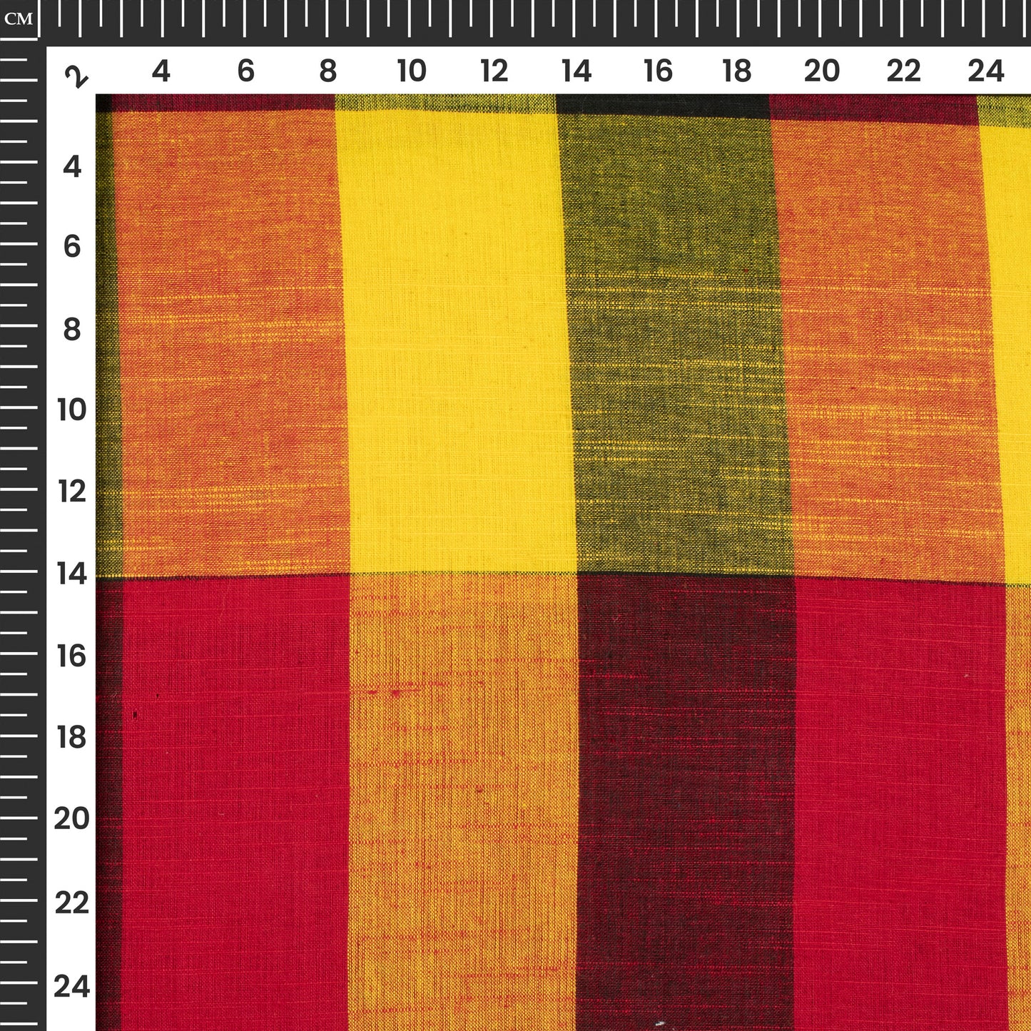 Multi-Color Checked Handloom Cotton Fabric