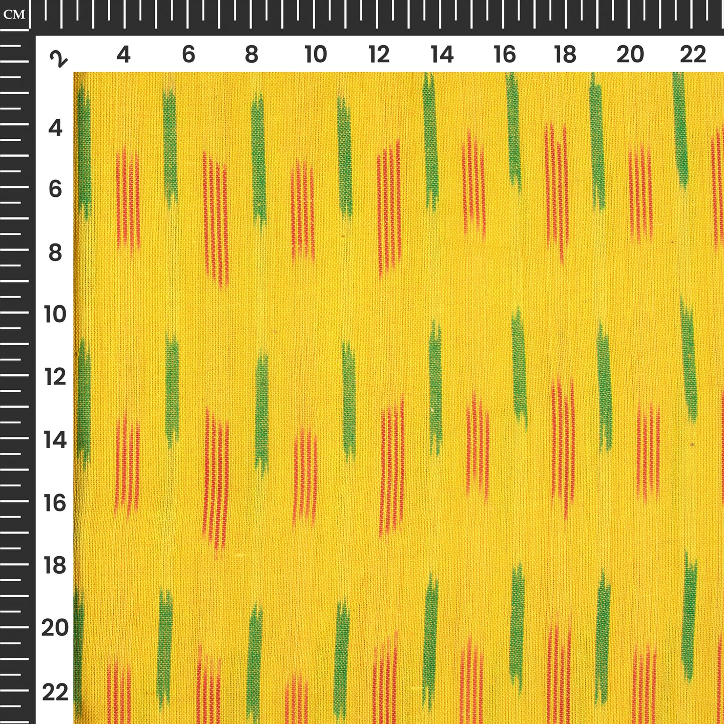 Bright Yellow Pre-Washed Pochampally Ikat Cotton Fabric