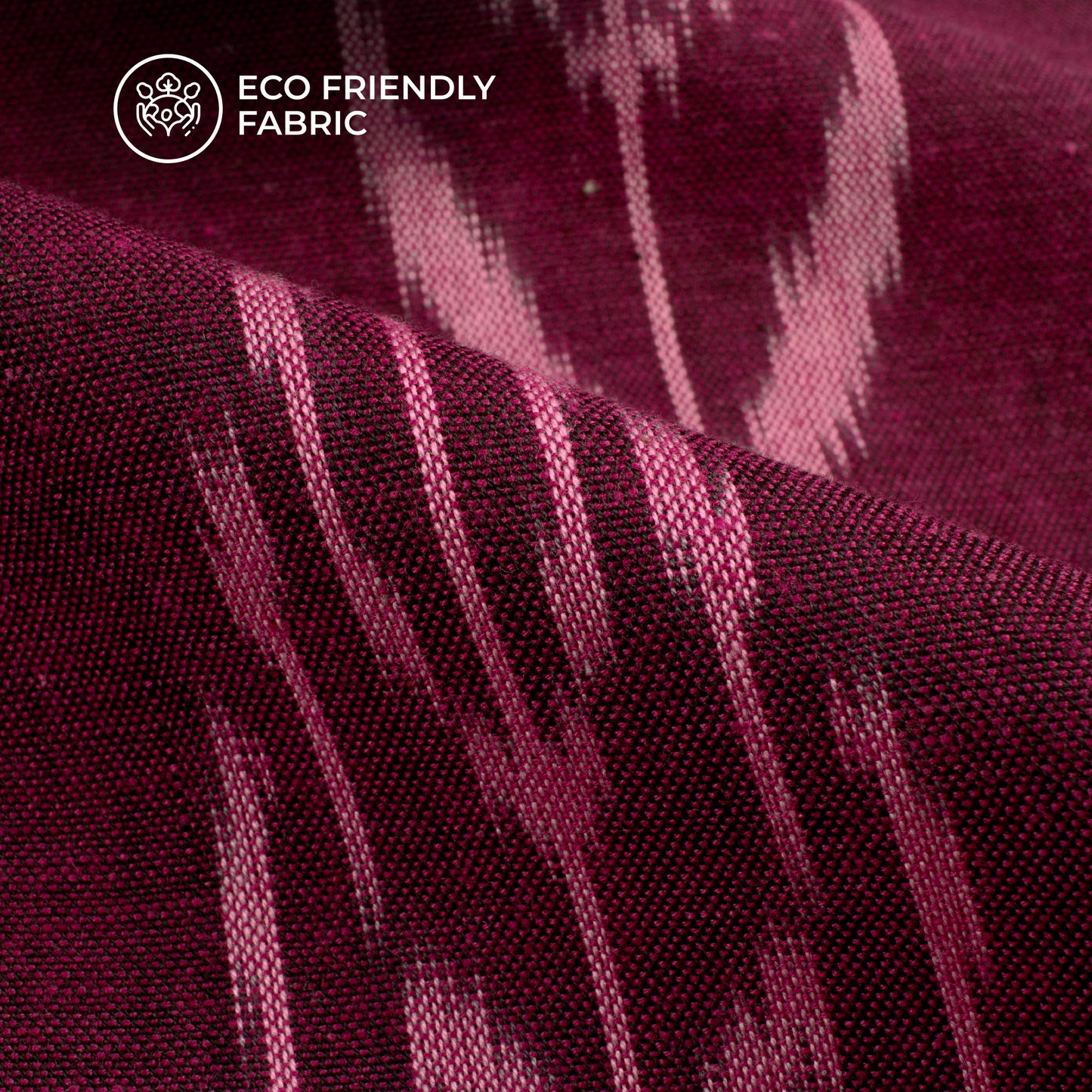 Maroon Geometric Pre-Washed Pochampally Ikat Cotton Fabric