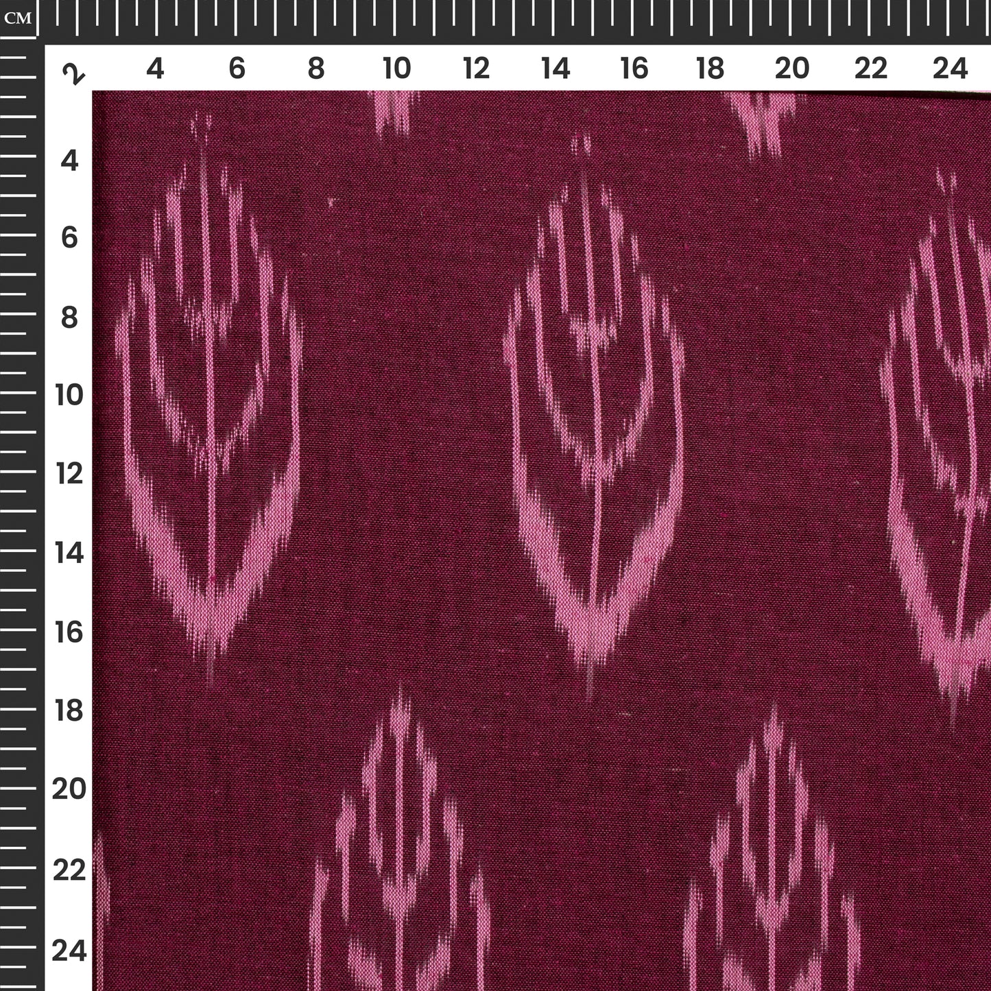 Maroon Geometric Pre-Washed Pochampally Ikat Cotton Fabric