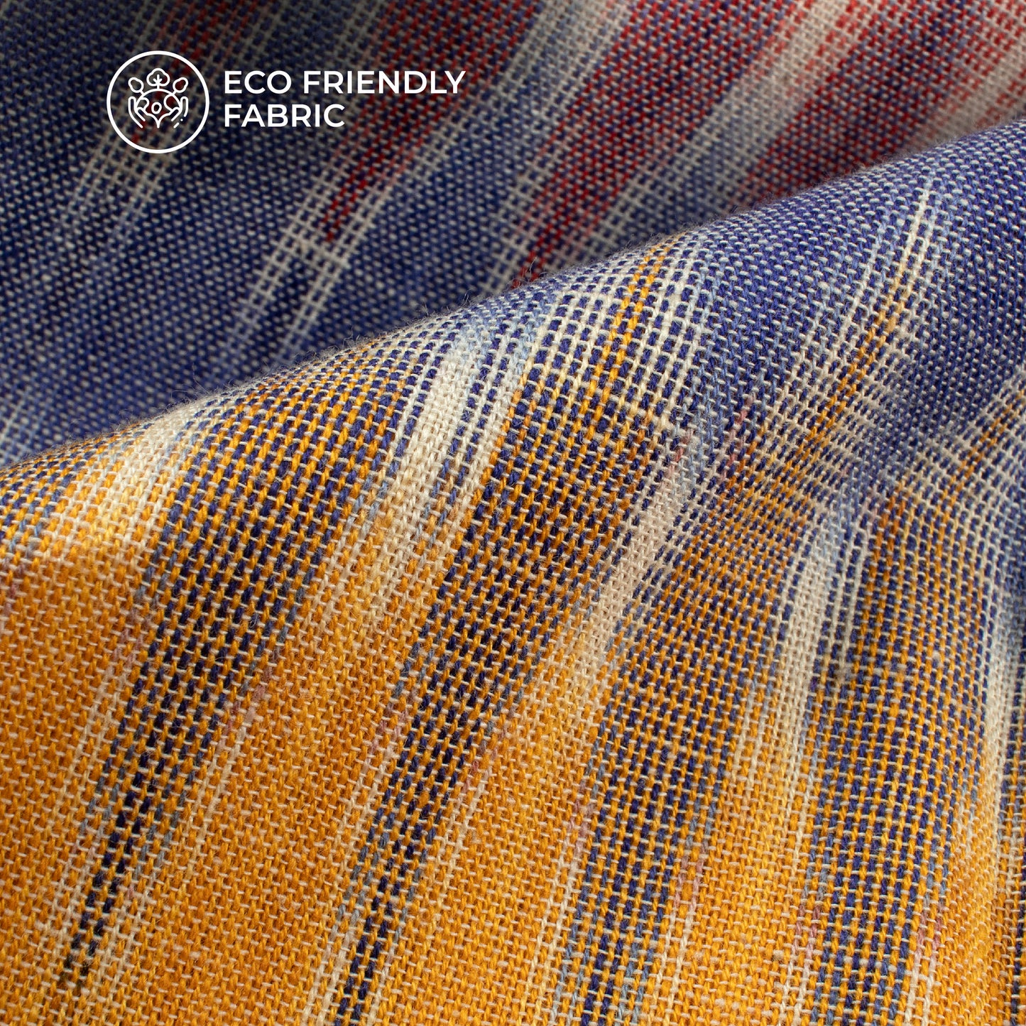 Pastel Blue Chevron Pre-Washed Pochampally Computer Ikat Cotton Fabric