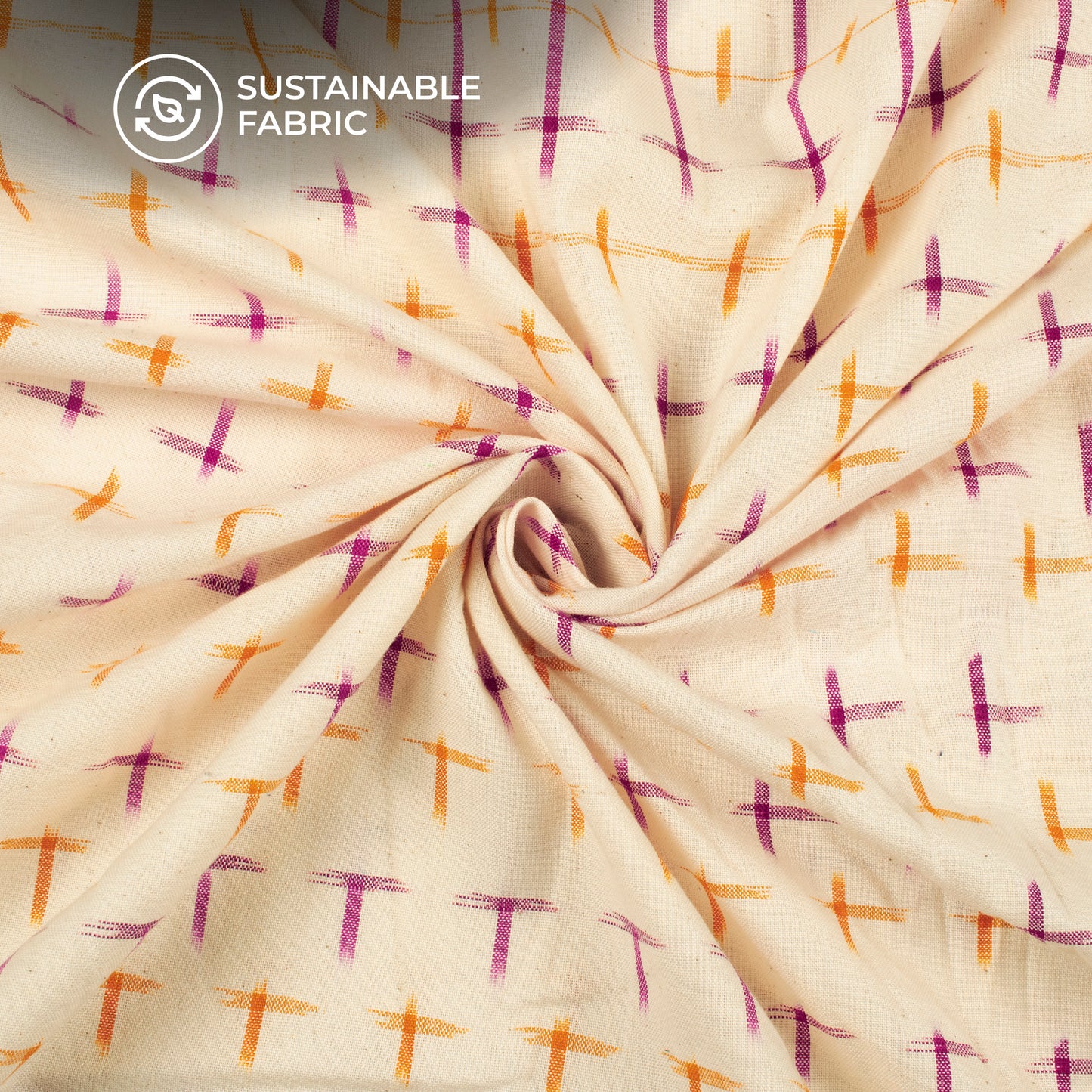 Pre-Washed Pochampally Weave Double Ikat Cotton Fabric