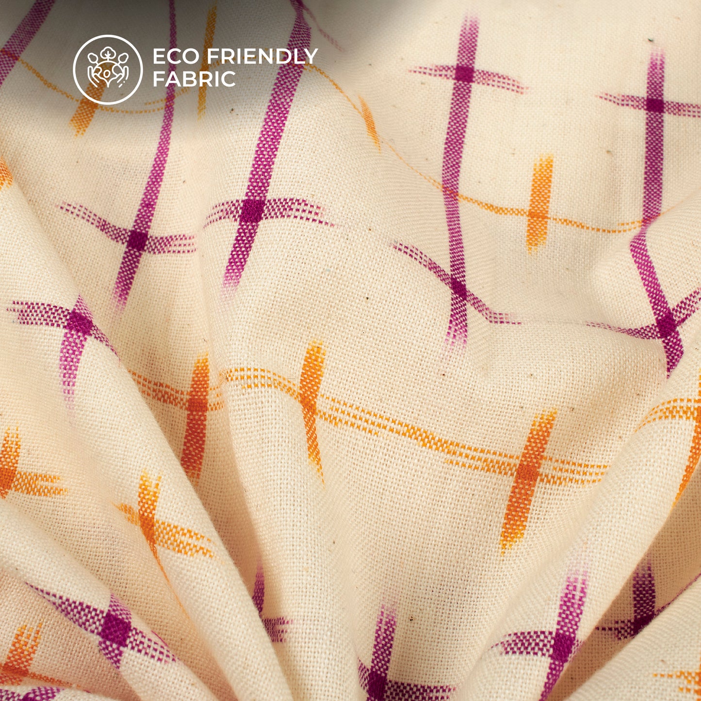 Pre-Washed Pochampally Weave Double Ikat Cotton Fabric