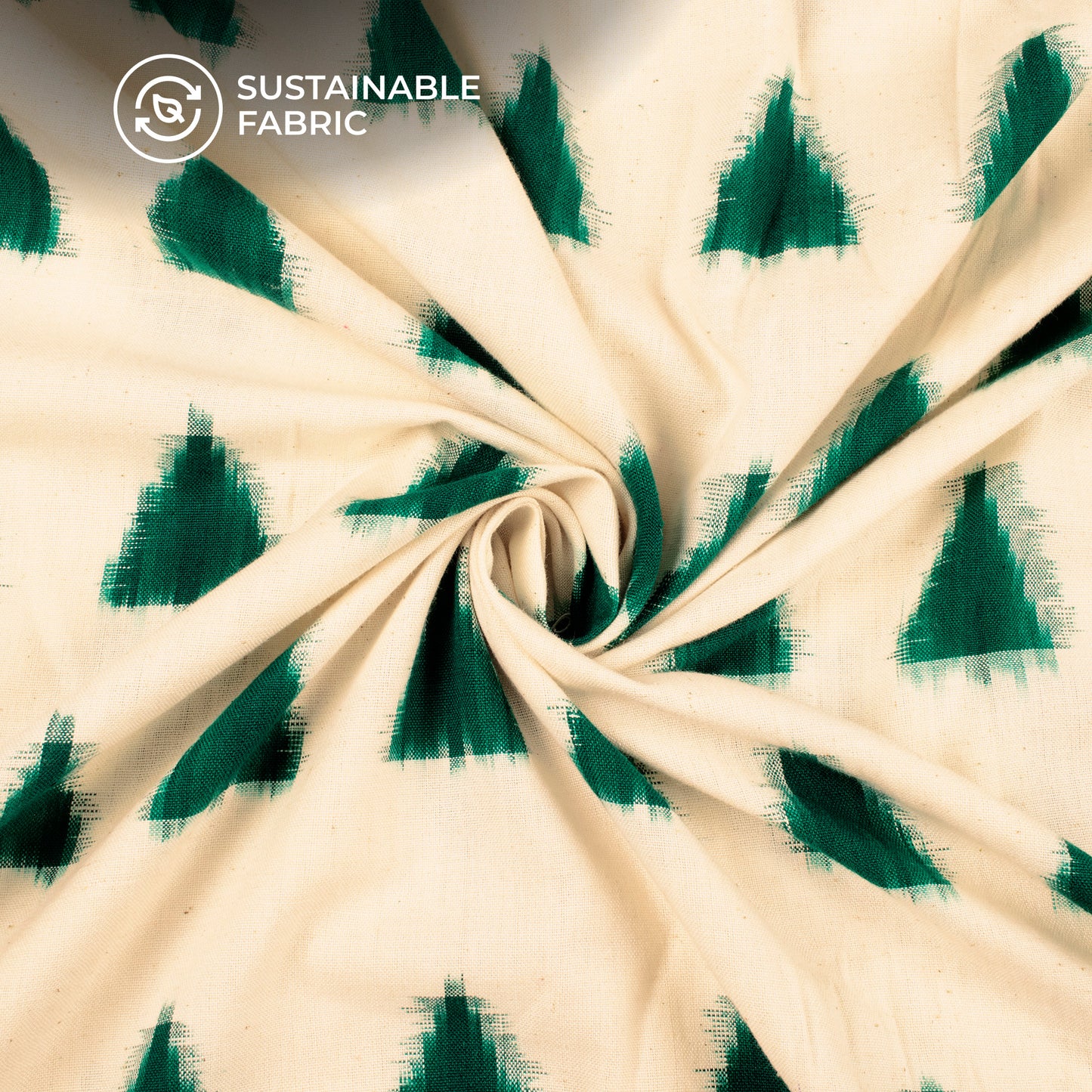 Pre-Washed Pochampally Weave Double Ikat Cotton Fabric