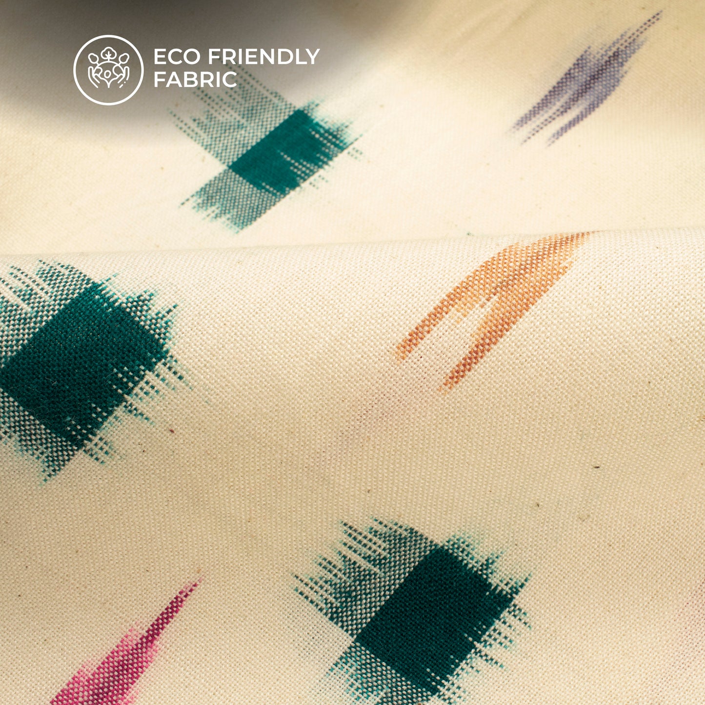 Pre-Washed Pochampally Weave Double Ikat Cotton Fabric