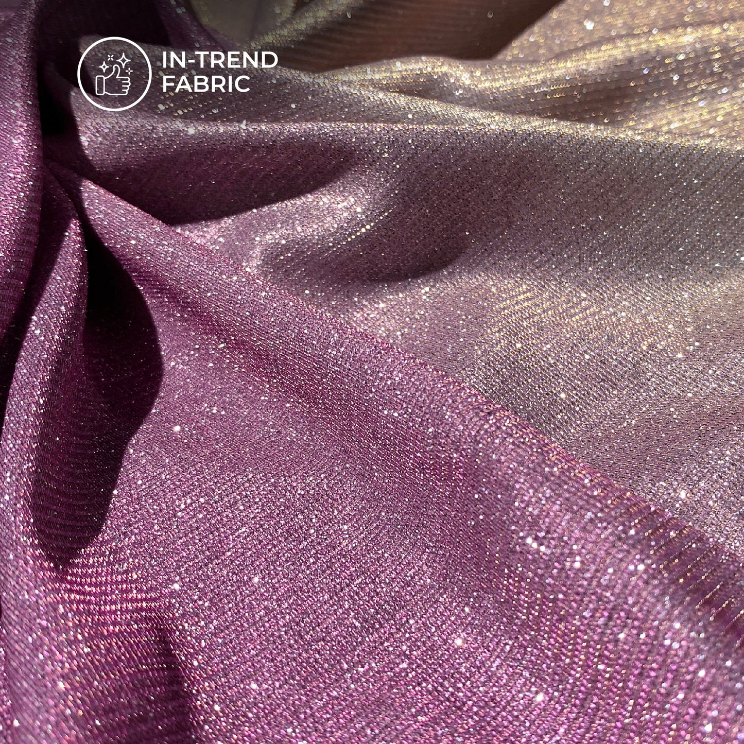 Trendy Dual Tone Silver Zari Work On Imported Fabric