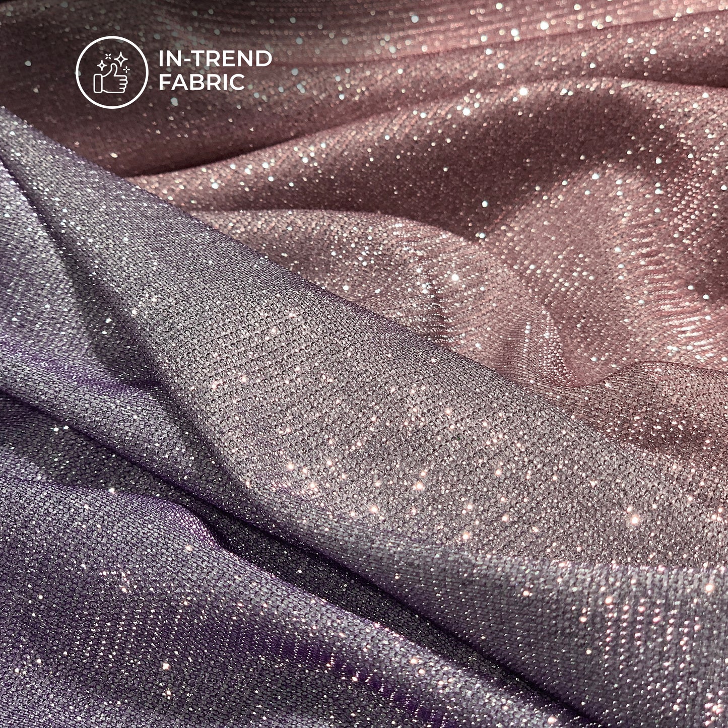 Trendy Dual Tone Silver Zari Work On Imported Fabric