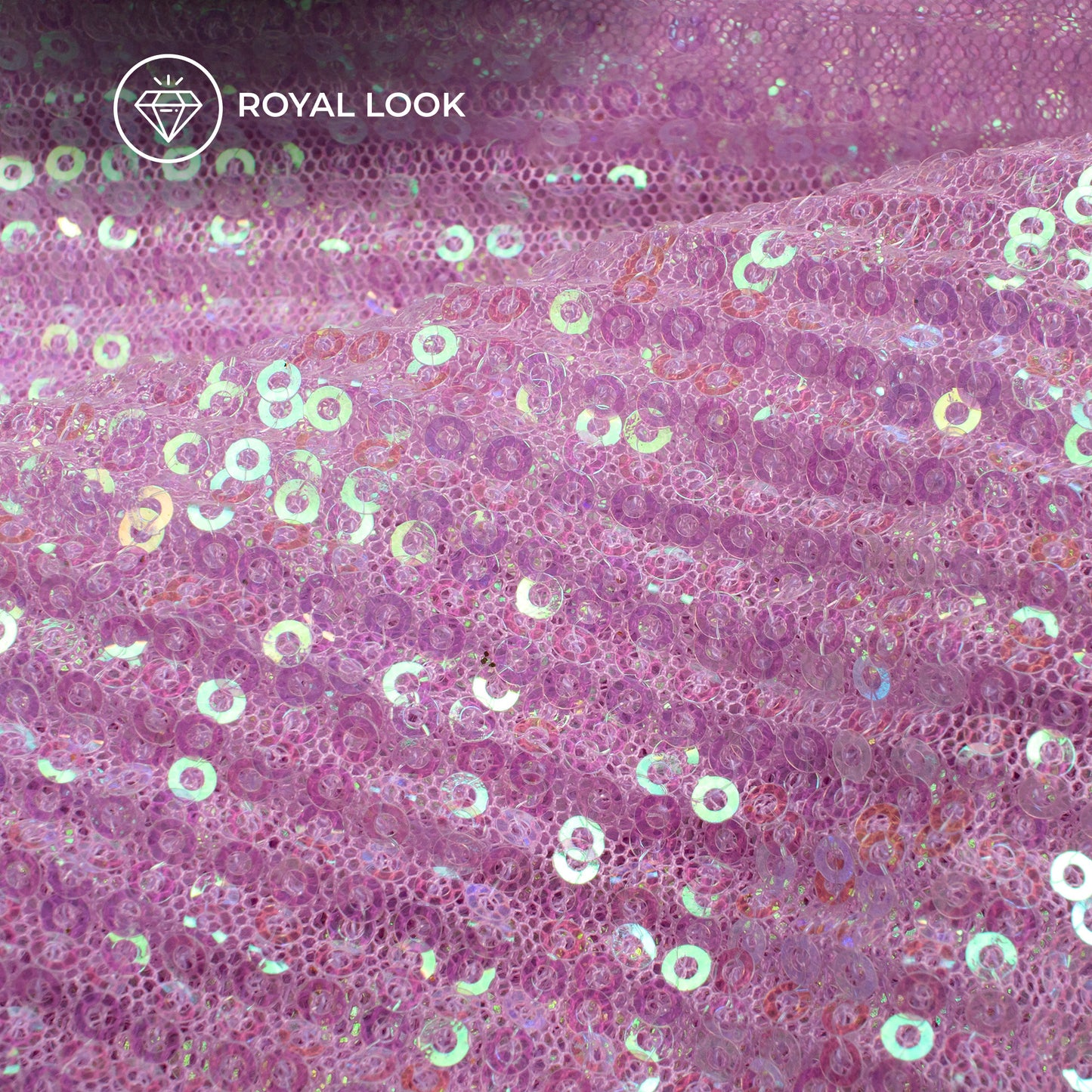 Beautiful Holographic Water Sequins On Imported Pleated Net Fabric