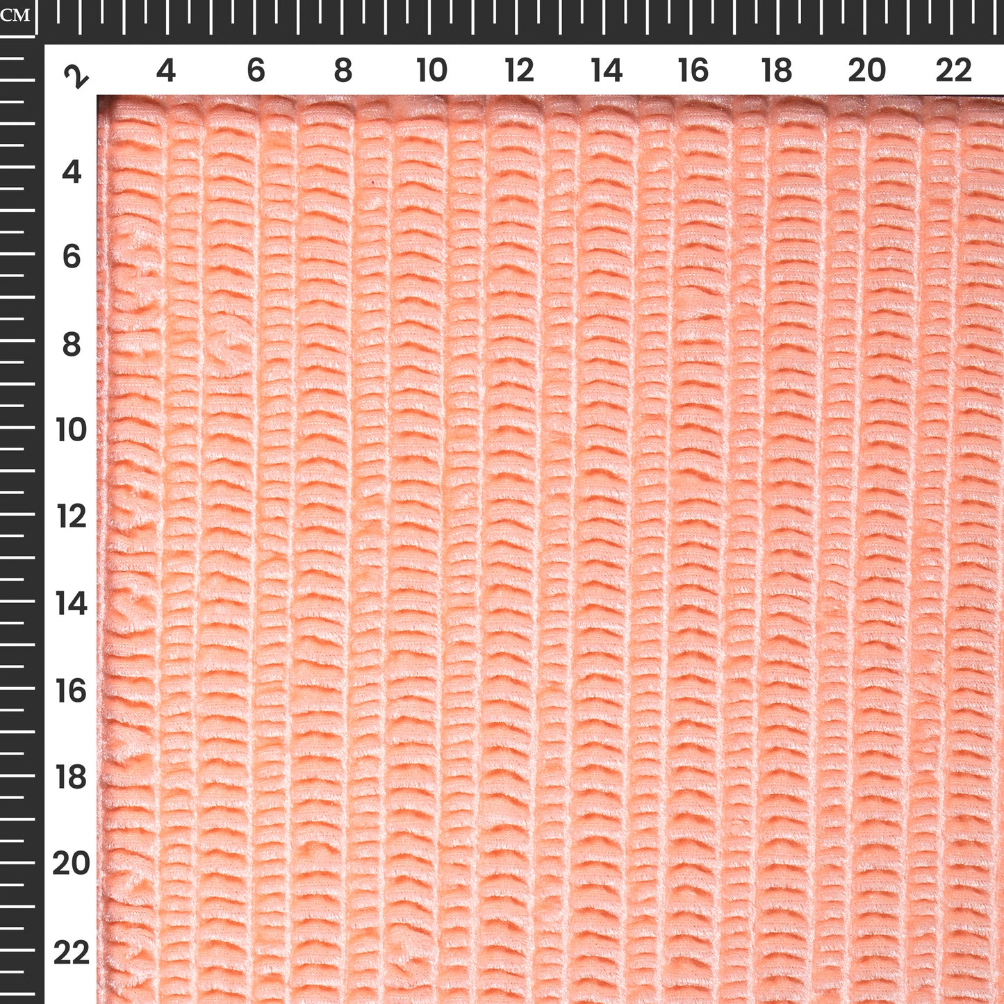Exclusive Peach Pink Bubble Imported Stretched Velvet Fabric