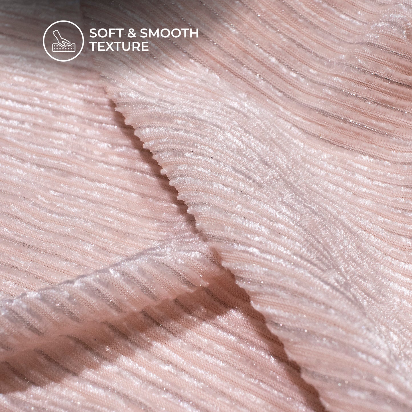 Exclusive Peach Stripes Luxurious Imported Velvet Fabric