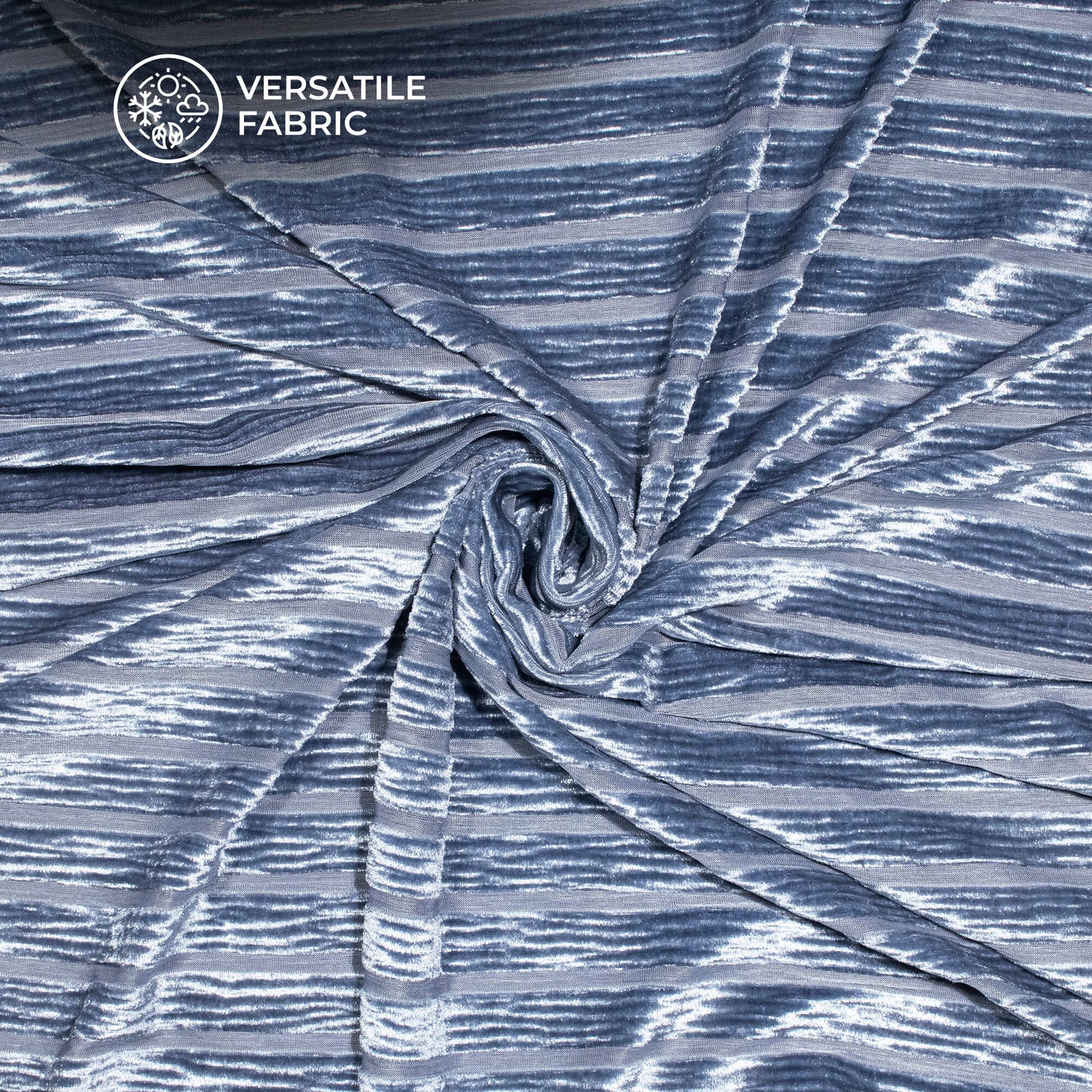 Beautiful Dolphin Grey Stripes Luxurious Imported Velvet Fabric