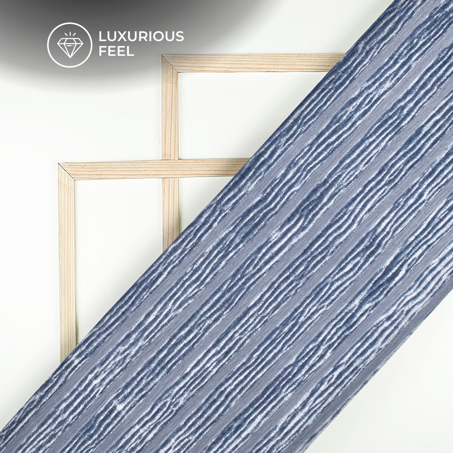 Beautiful Dolphin Grey Stripes Luxurious Imported Velvet Fabric