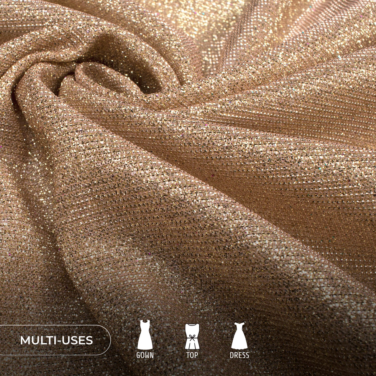 Luxury Glow Glitter Fabric - For Disco Nights, Wedding Parties