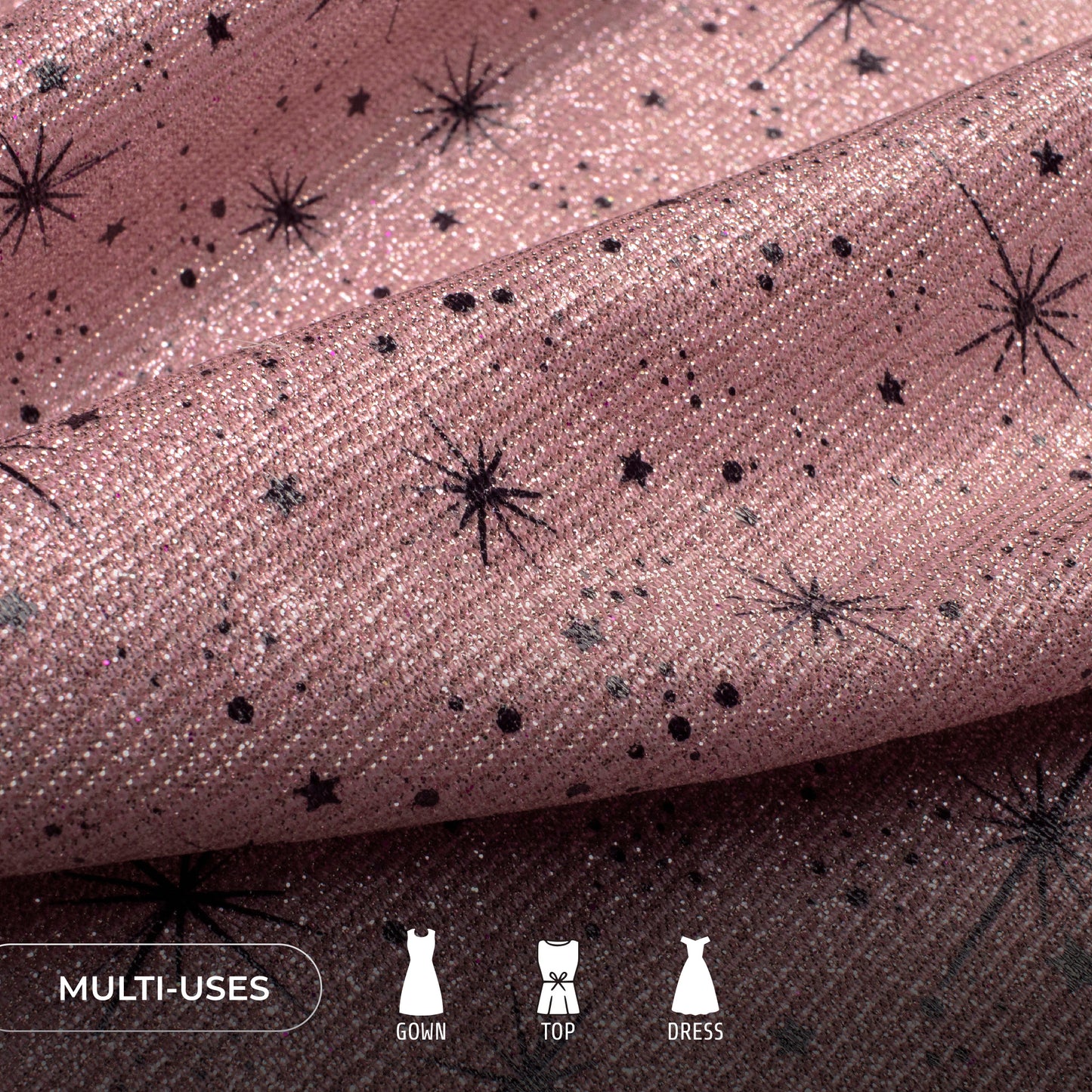 High-Quality Foil Work Imported Fabric - Perfect for Fashion Garment Photography