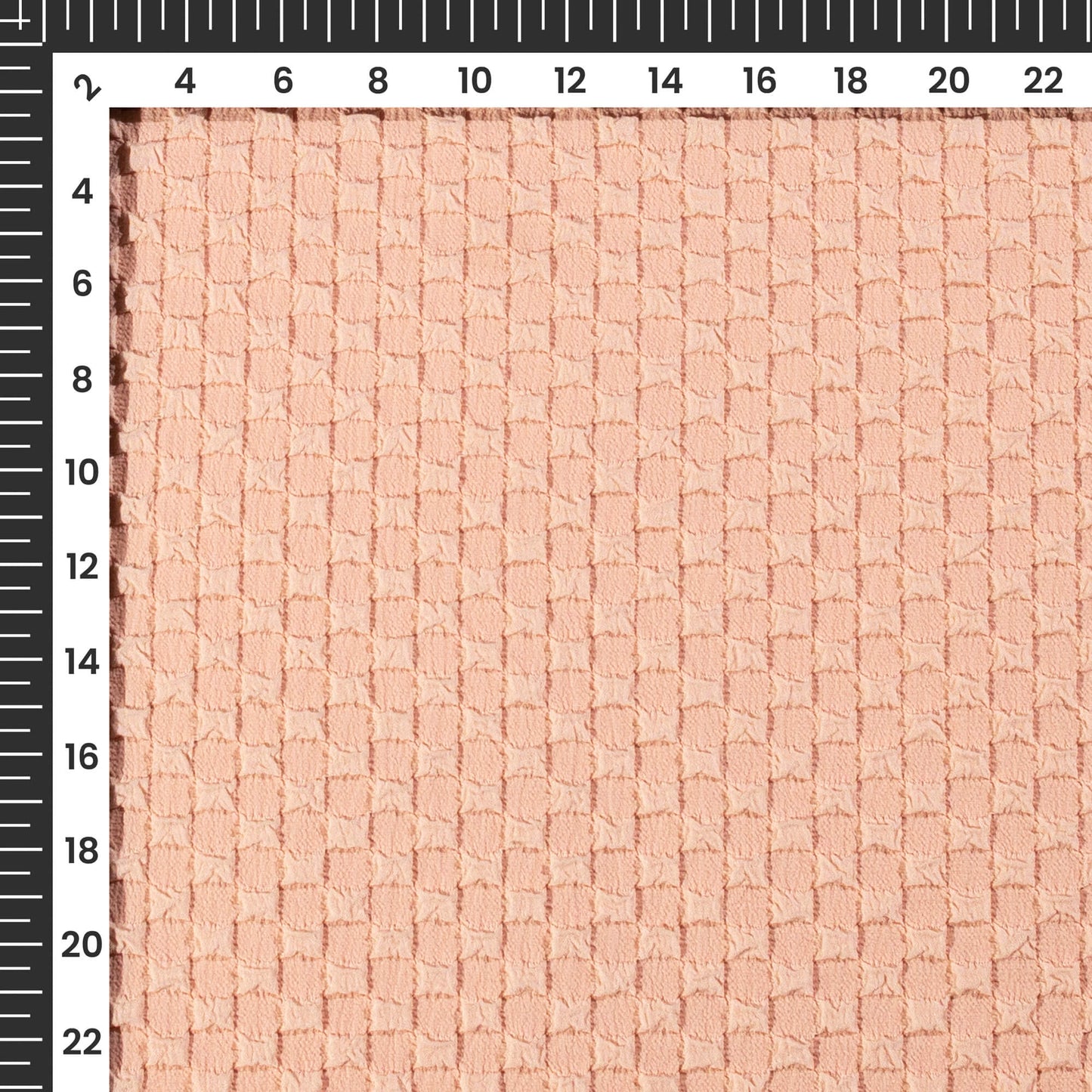 Exclusive Peach Square Bubble Waffle Imported Fabric