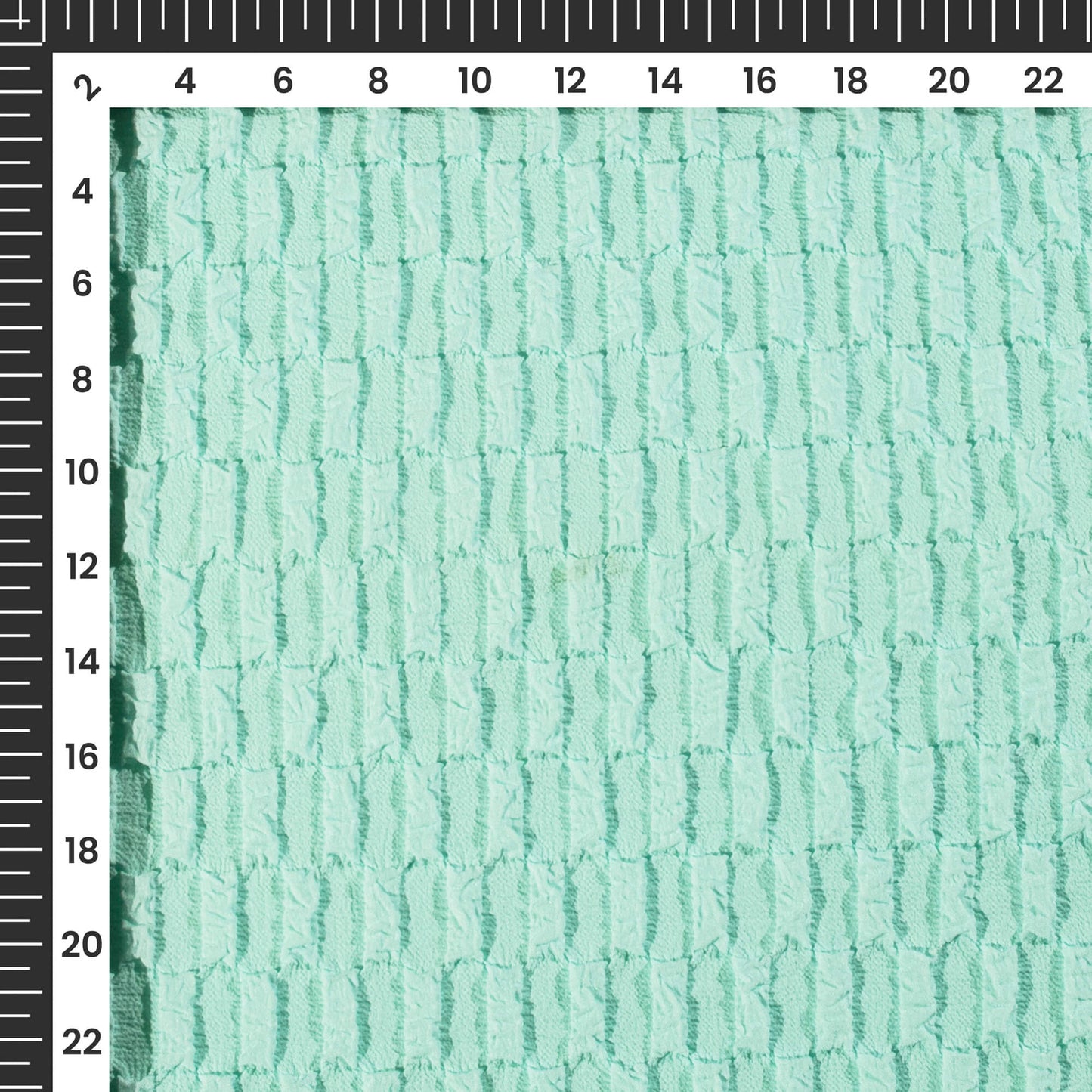 Exclusive Teal Blue Square Bubble Waffle Imported Fabric
