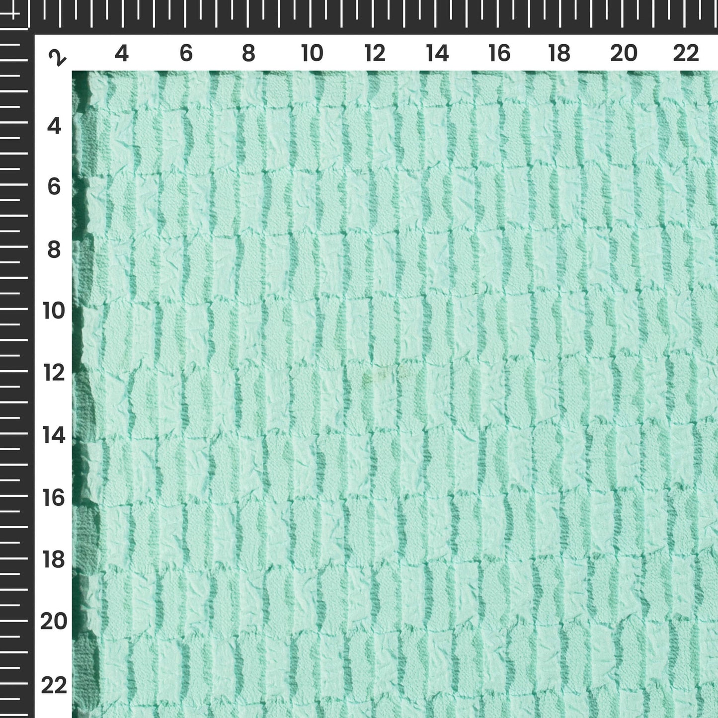 Exclusive Teal Blue  Square Bubble Waffle Imported Fabric