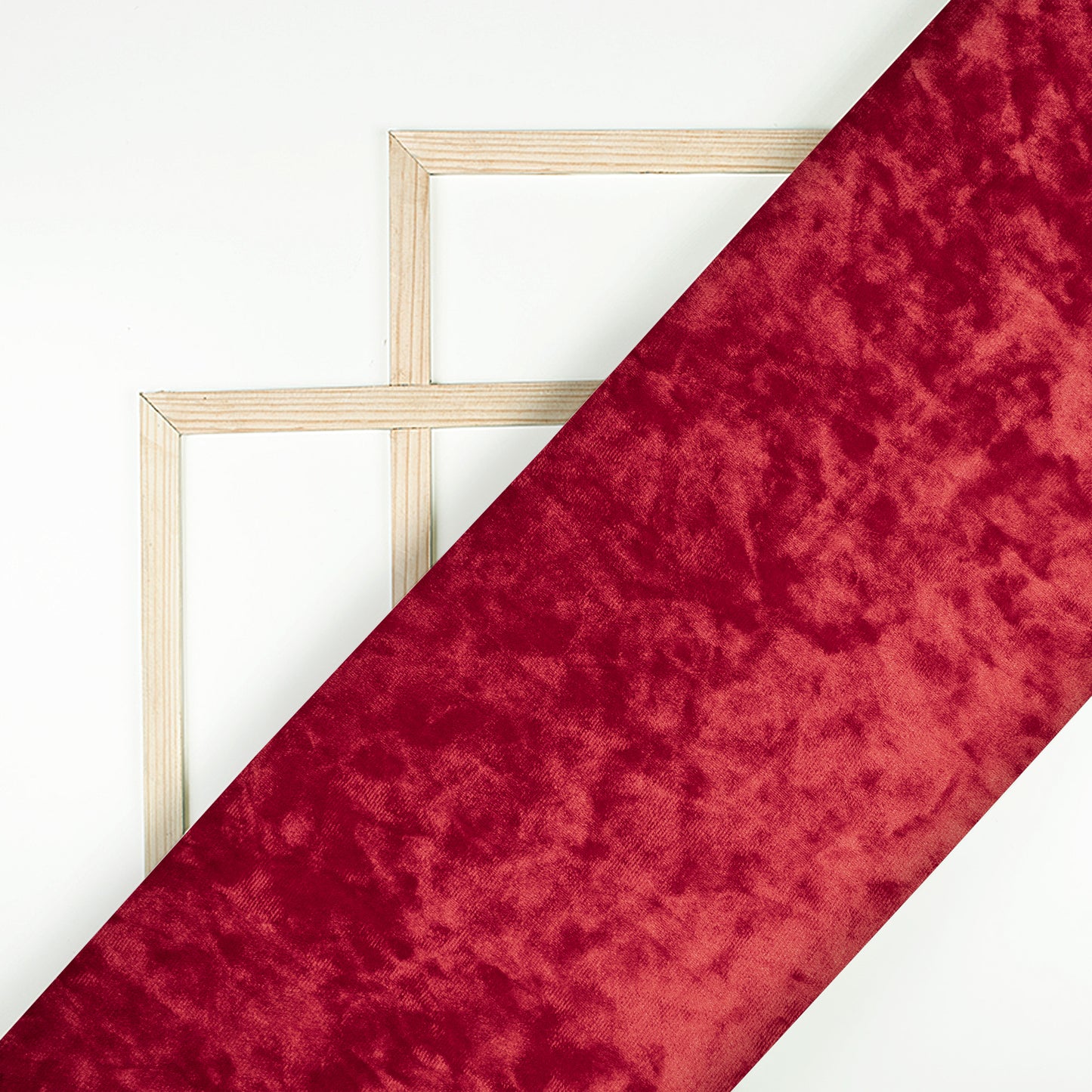 Luxurious Crimson Red Imported Stretched Velvet Fabric