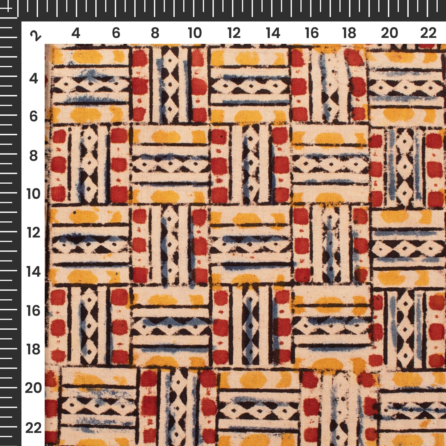 Maroon And Yellow Traditional Pattern Kalamkari Cotton Fabric