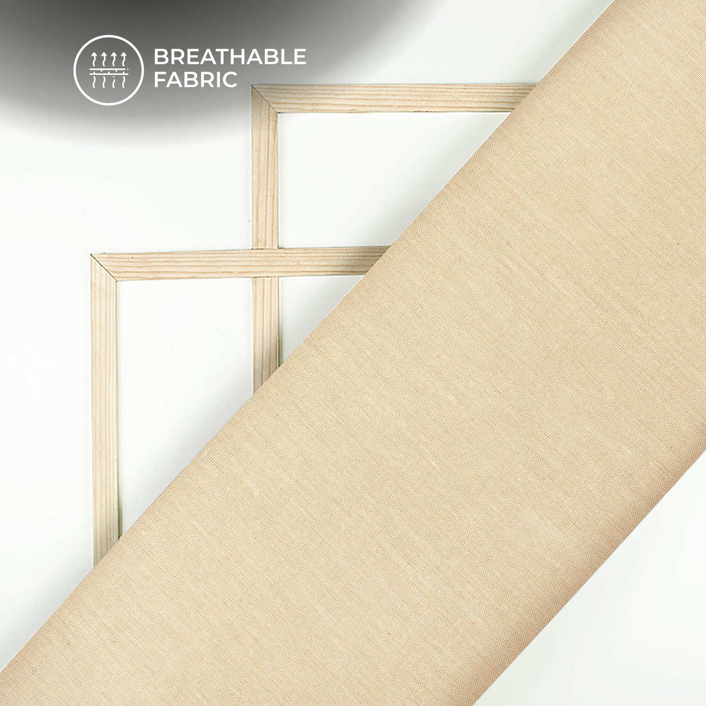 Oyster Beige Plain Cotton Flex Fabric