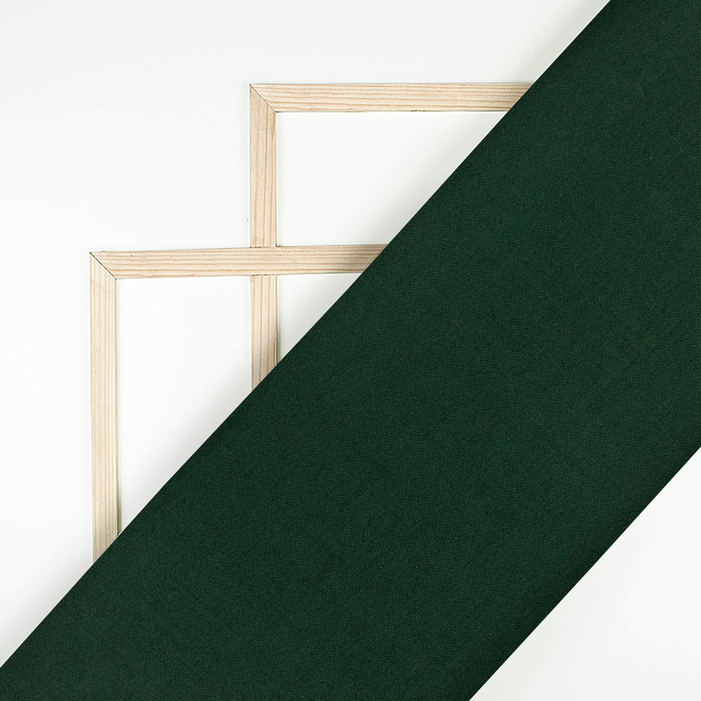 Bottle Green Plain Glazed Cotton Fabric