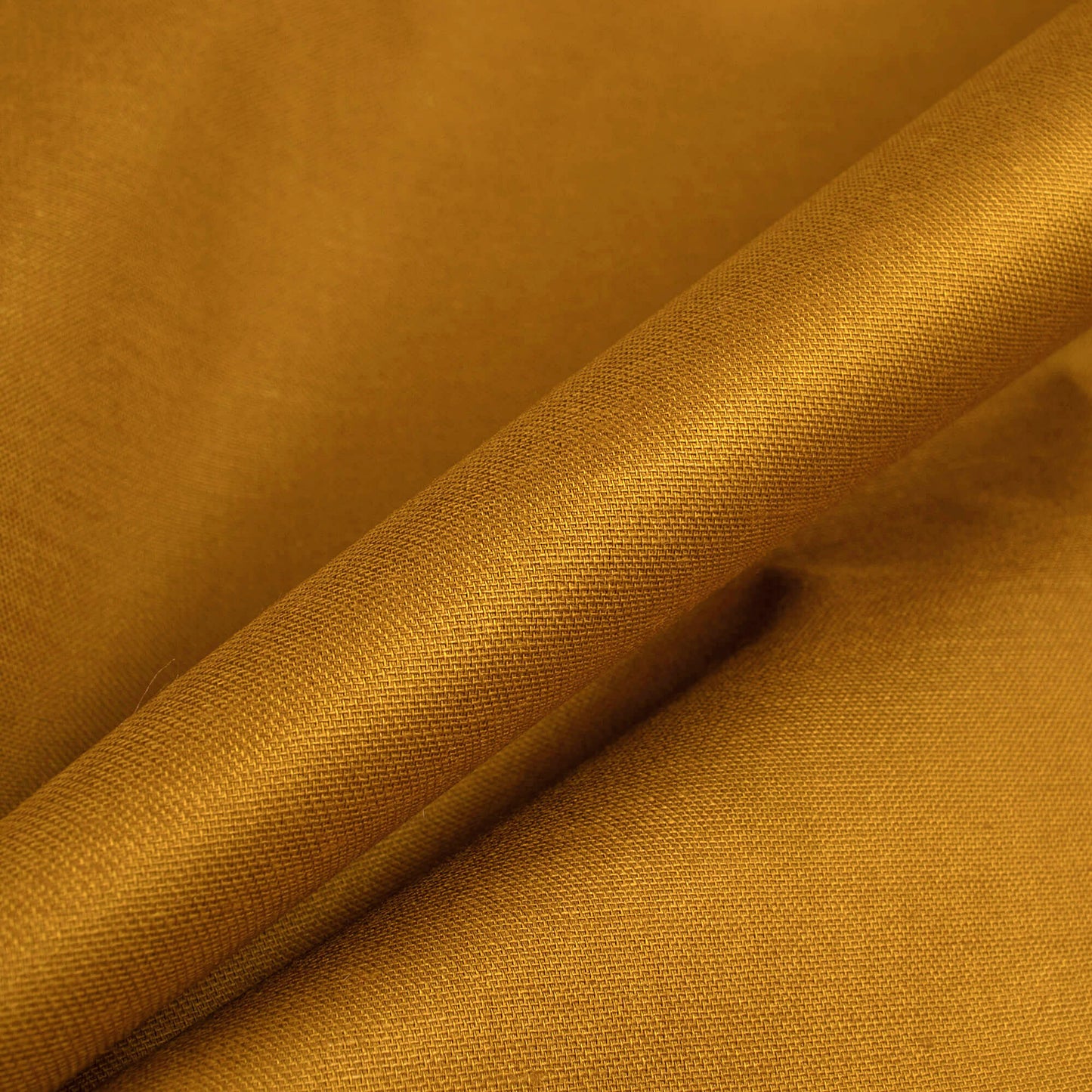 Dijon Yellow Plain Glazed Cotton Fabric