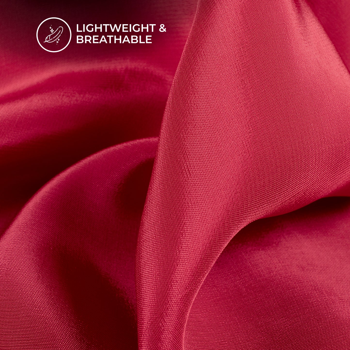 Punch Pink Plain Pure Natural Crepe Fabric