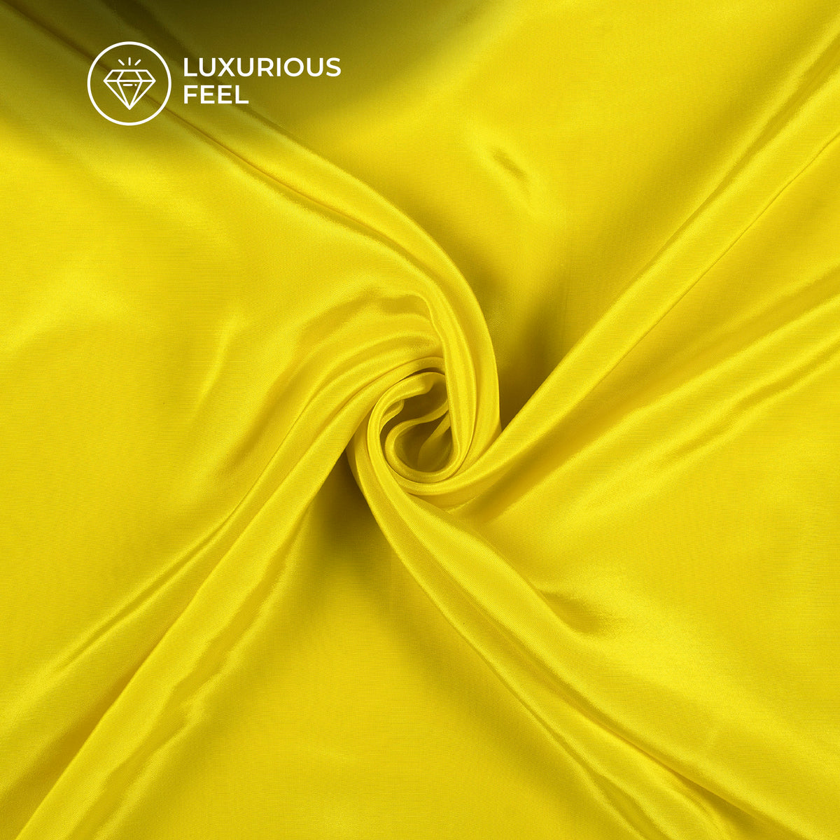 Electric Yellow Plain Pure Natural Crepe Fabric