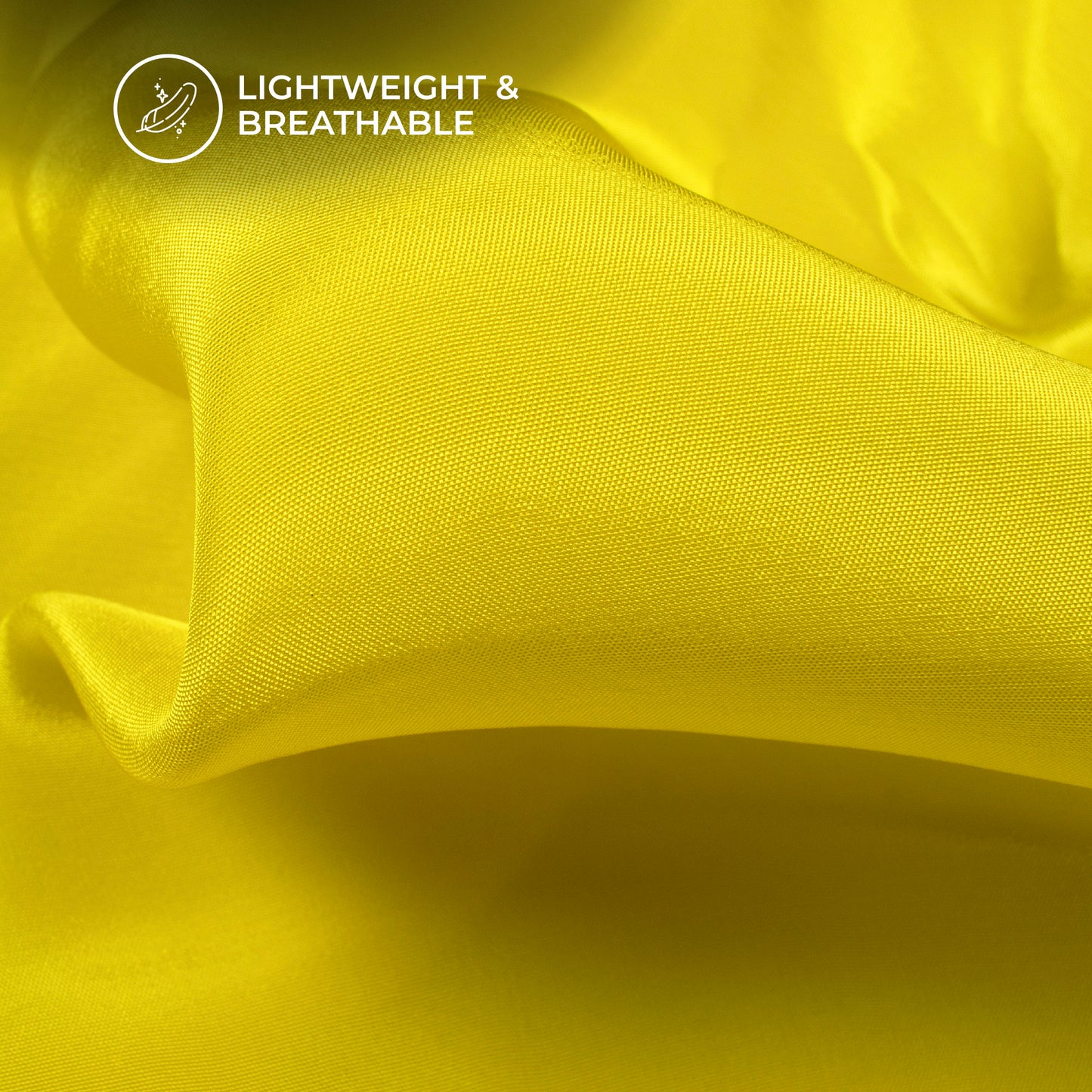 Electric Yellow Plain Pure Natural Crepe Fabric
