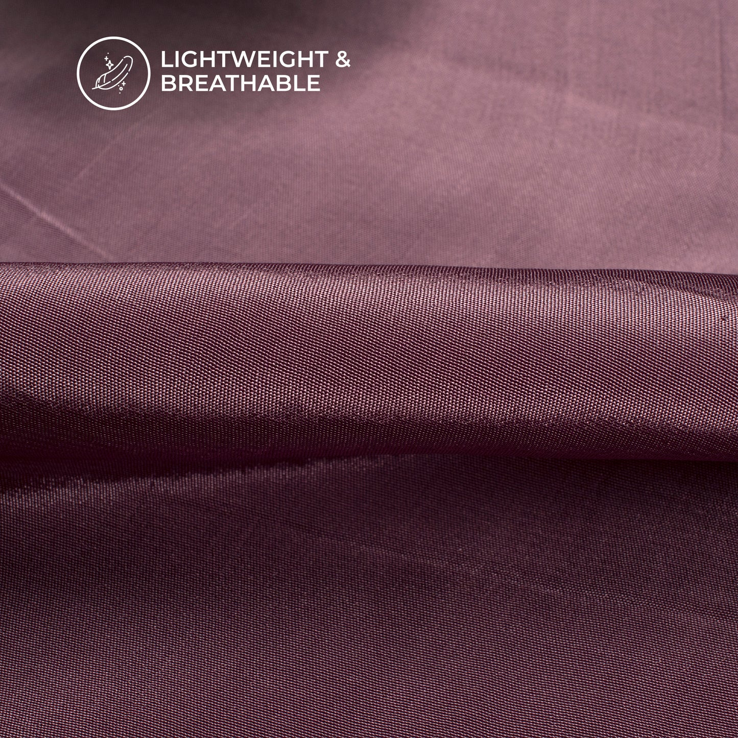 Mauve Purple Plain Pure Natural Crepe Fabric