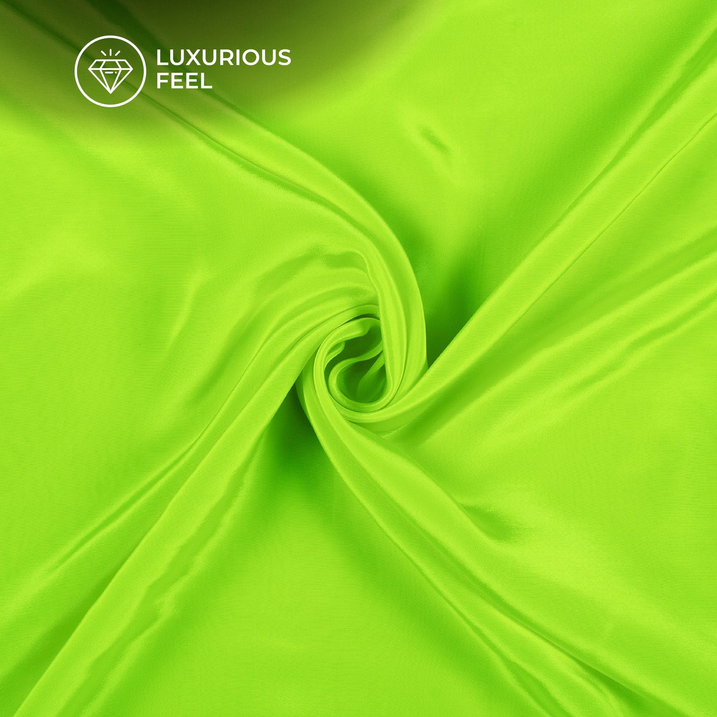 Neon Green Plain Pure Natural Crepe Fabric