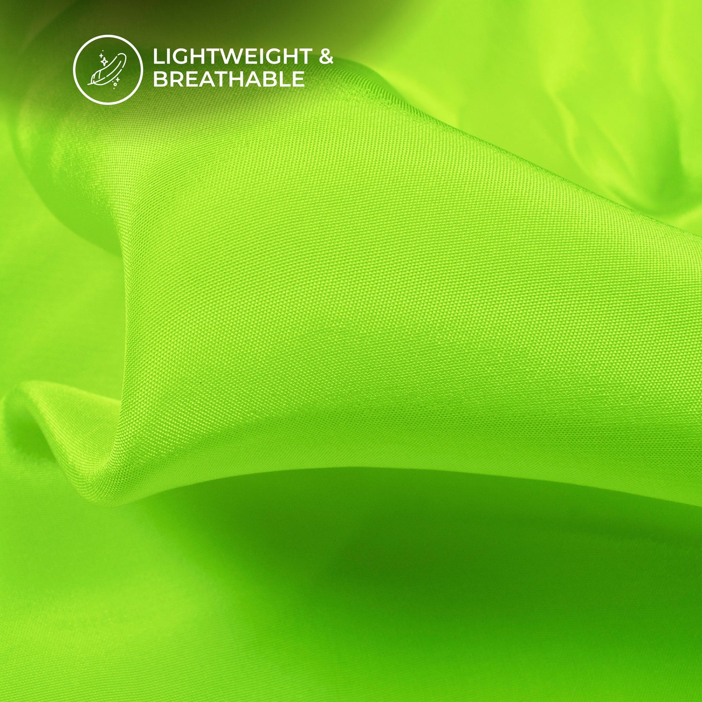 Neon Green Plain Pure Natural Crepe Fabric