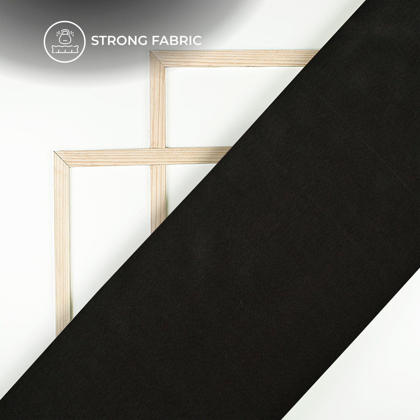 Black Plain Pure Natural Crepe Fabric