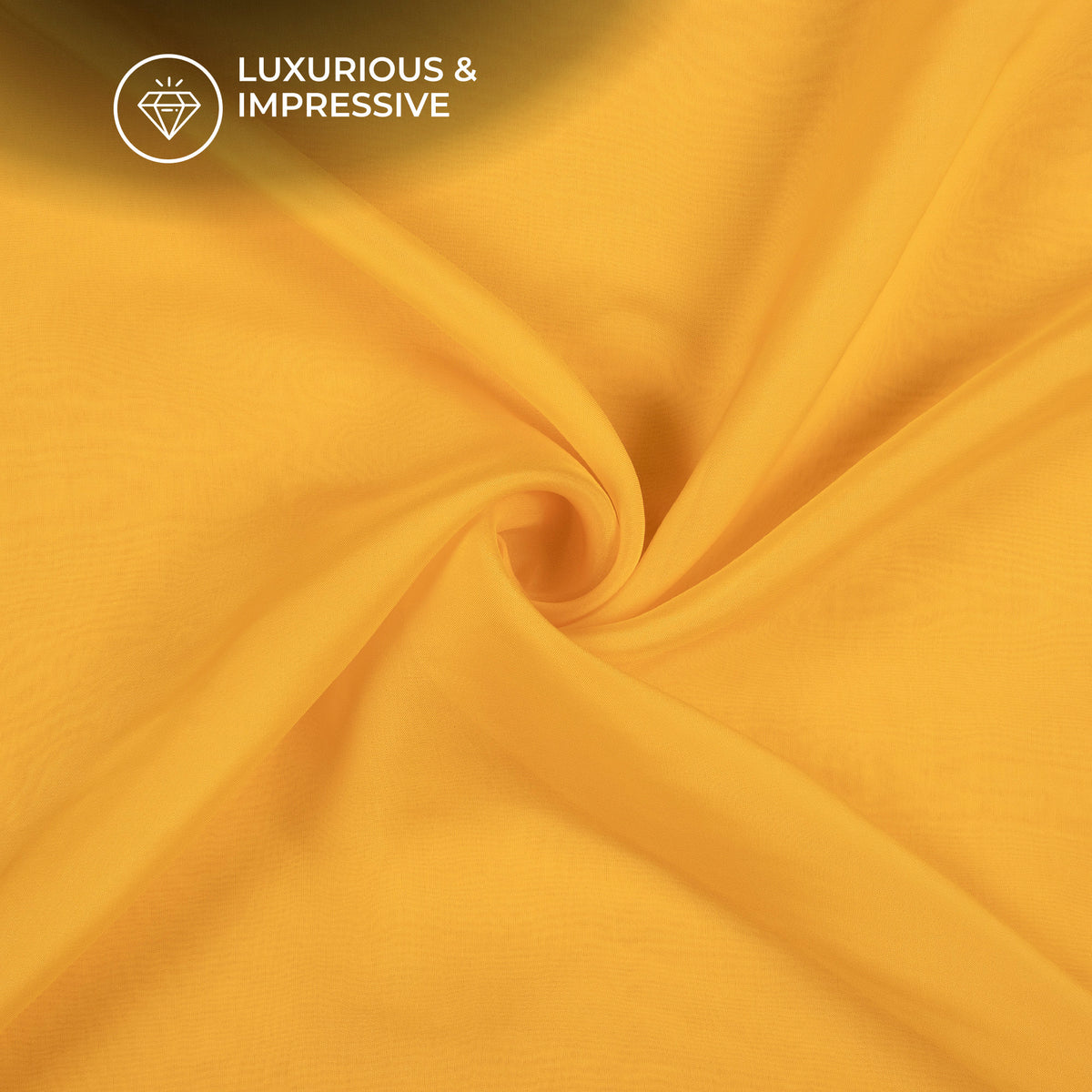 Mustard Yellow Plain Pure Organza Fabric