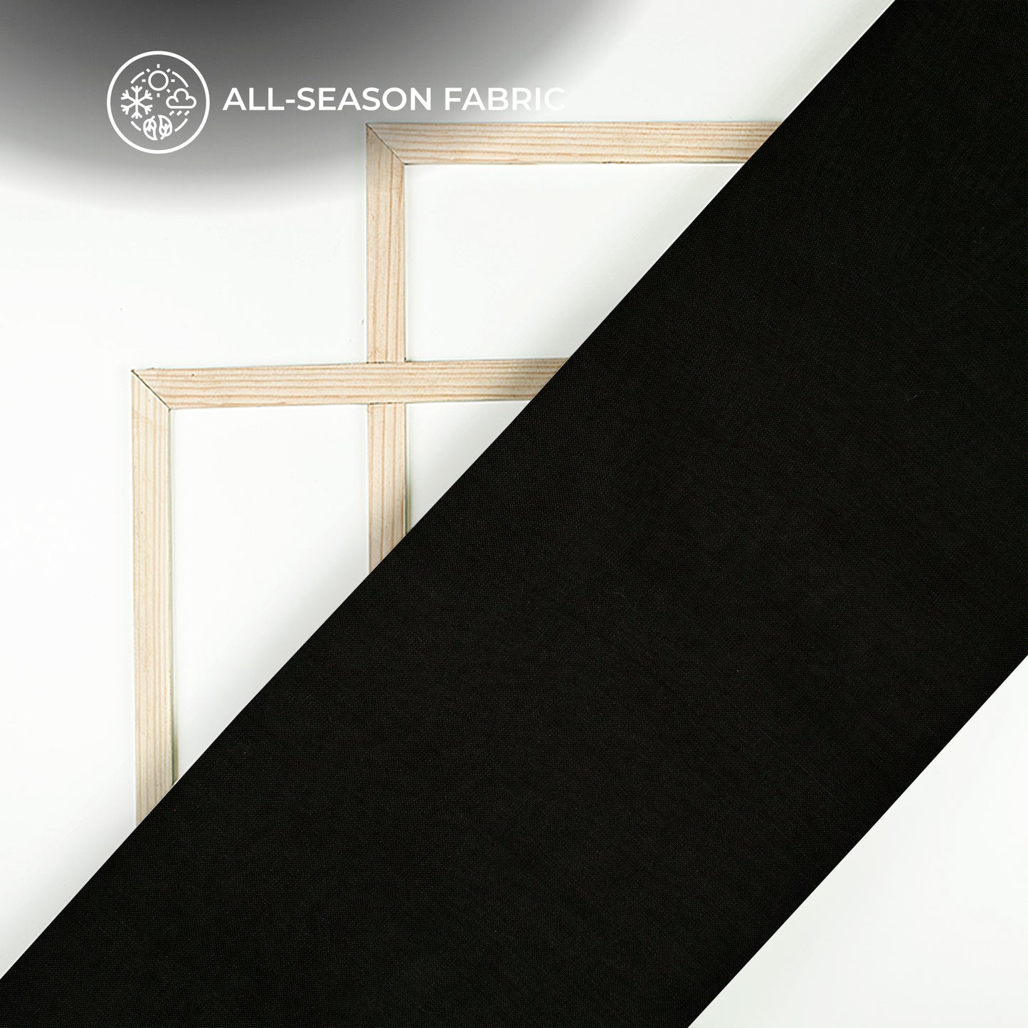 Black Plain Pure Organza Fabric