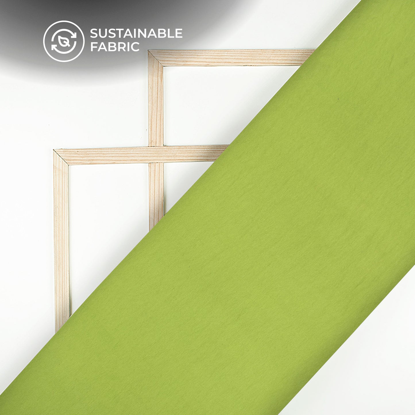 Lime Green Plain Crushed Viscose Nylon Fabric (Width 58 Inches)