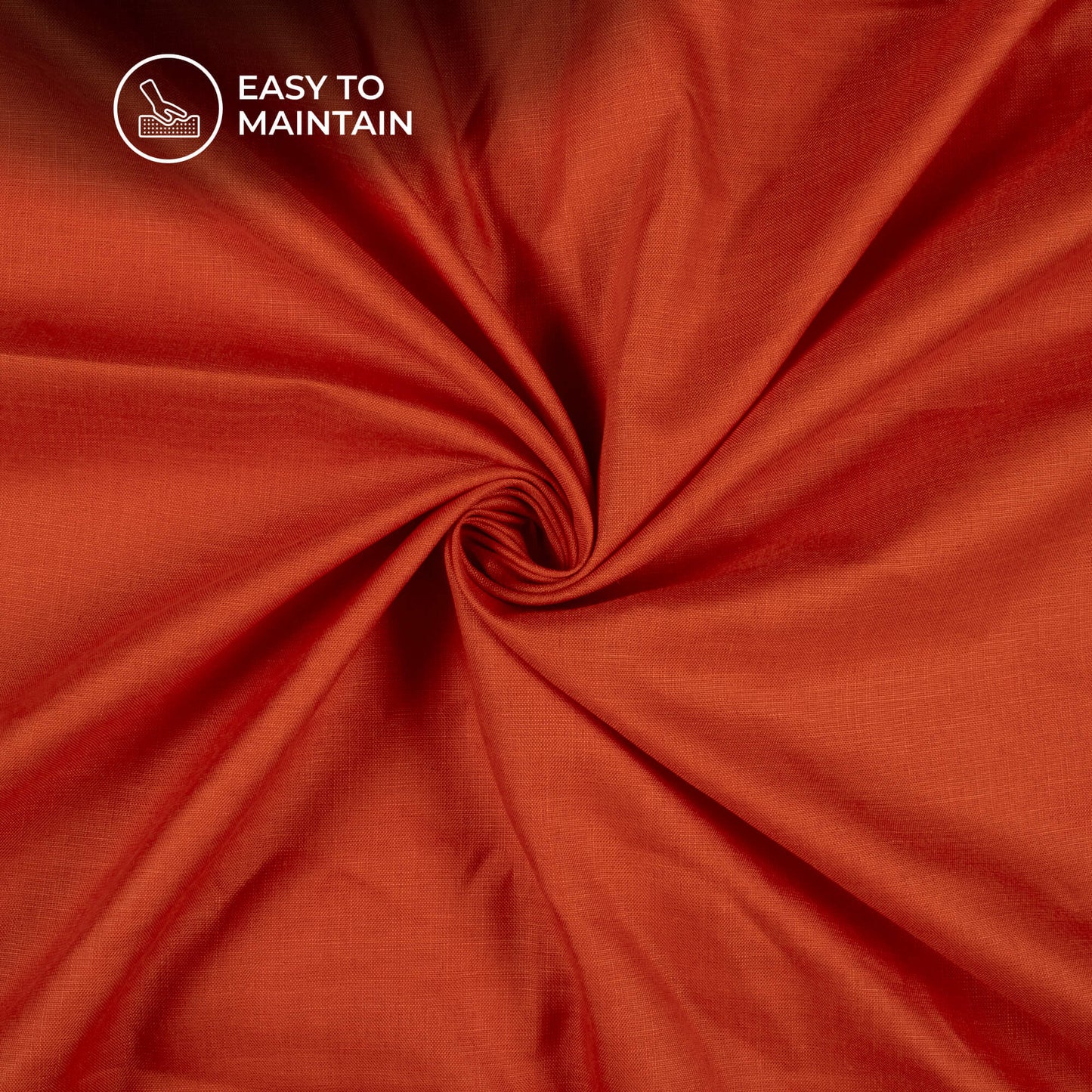 Flaming Orange Plain Blend Cotton Slub Fabric