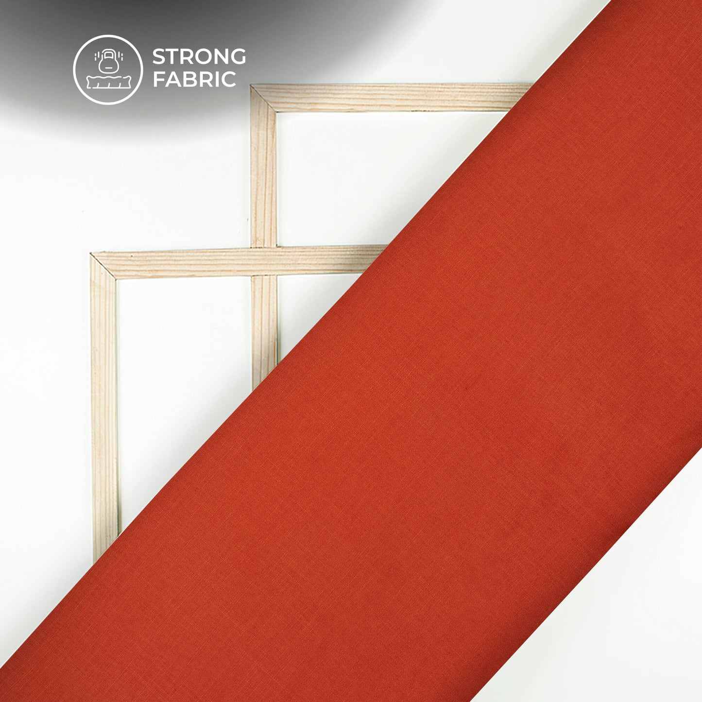 Flaming Orange Plain Blend Cotton Slub Fabric