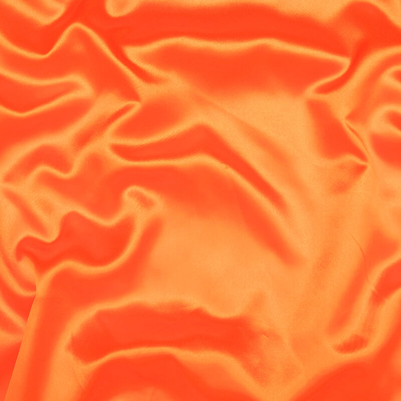 Orange Plain Neon Ultra Satin Fabric