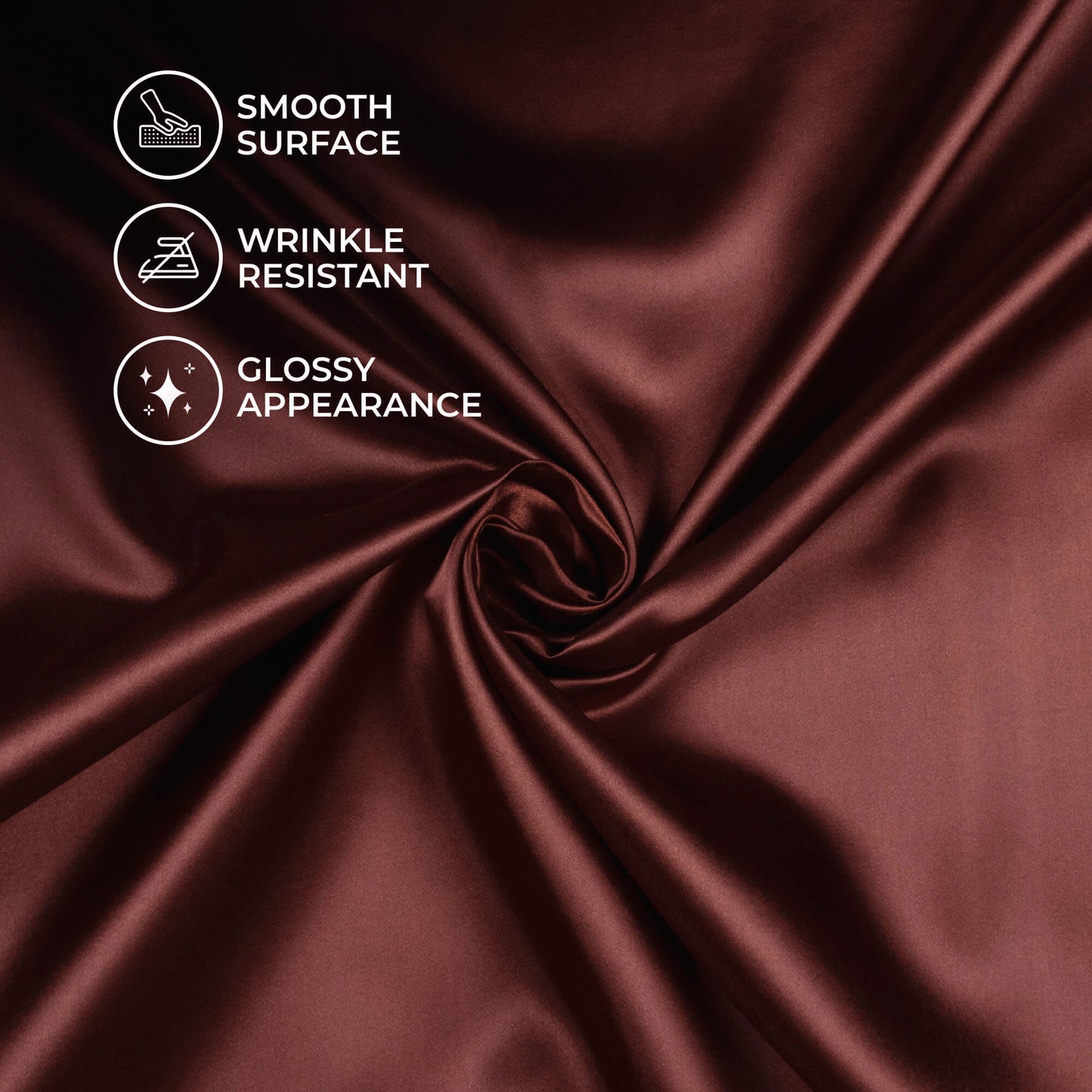 Dark Brown Plain Neon Ultra Satin Fabric