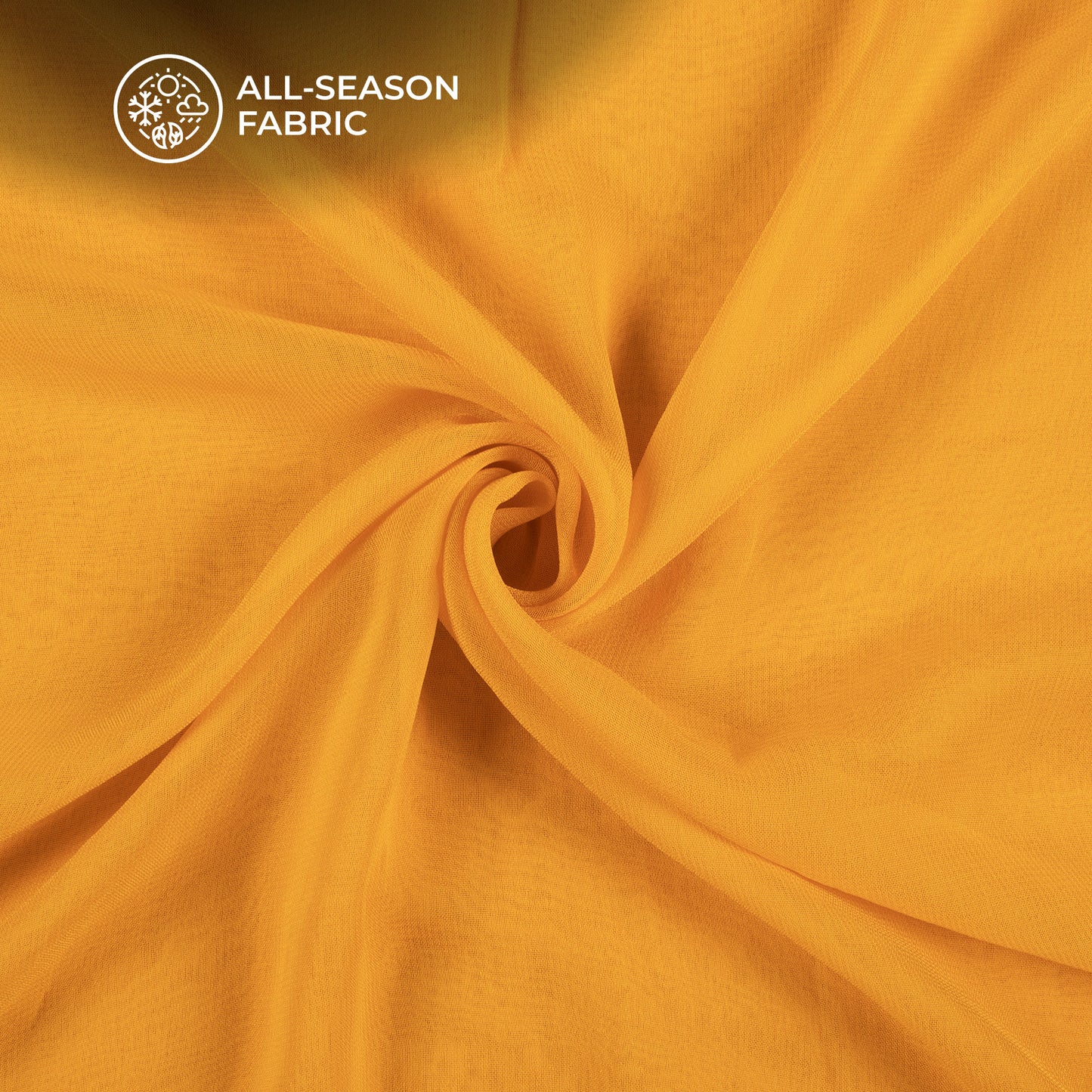 Mustard Yellow Plain Pure Georgette Fabric